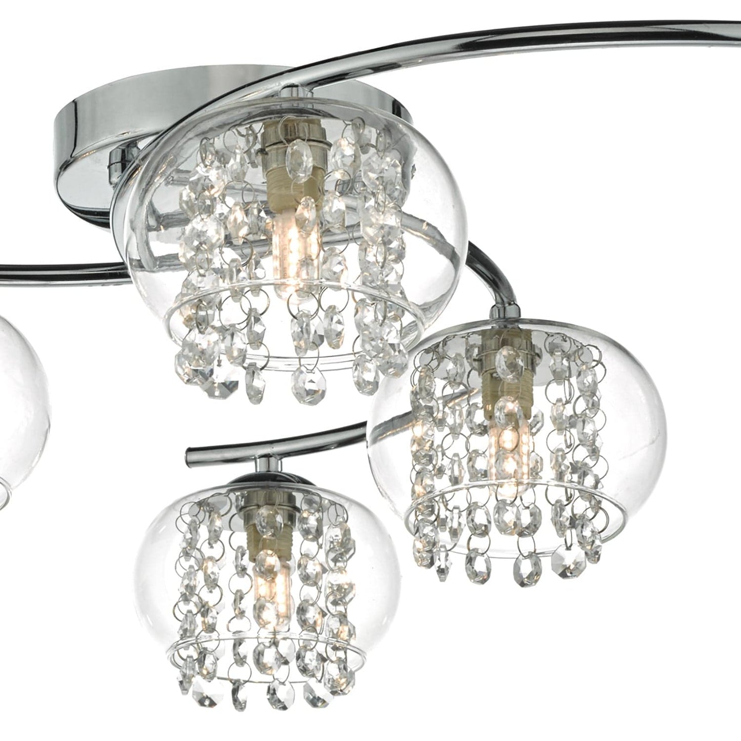 dar lighting Elma 6lt Semi Flush Polished Chrome & Crystal ELM6450