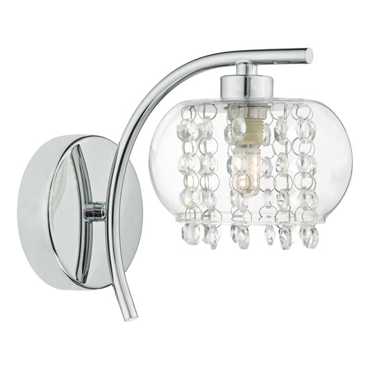 dar lighting Elma Wall Light Polished Chrome & Glass ELM0750