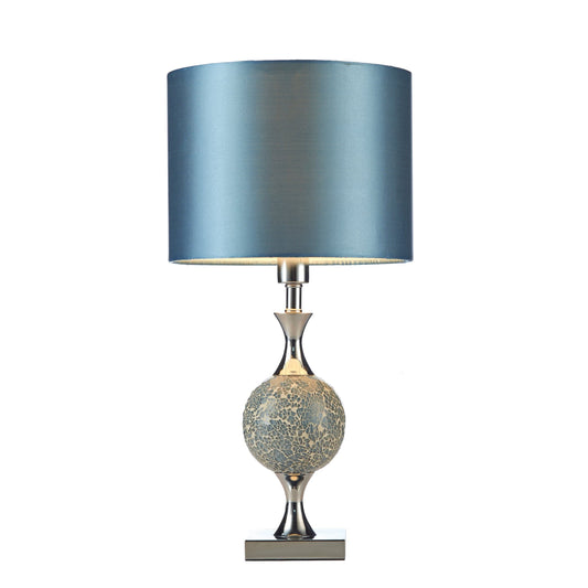 dar lighting Elsa Table Lamp Blue Mosaic With Shade ELS4223