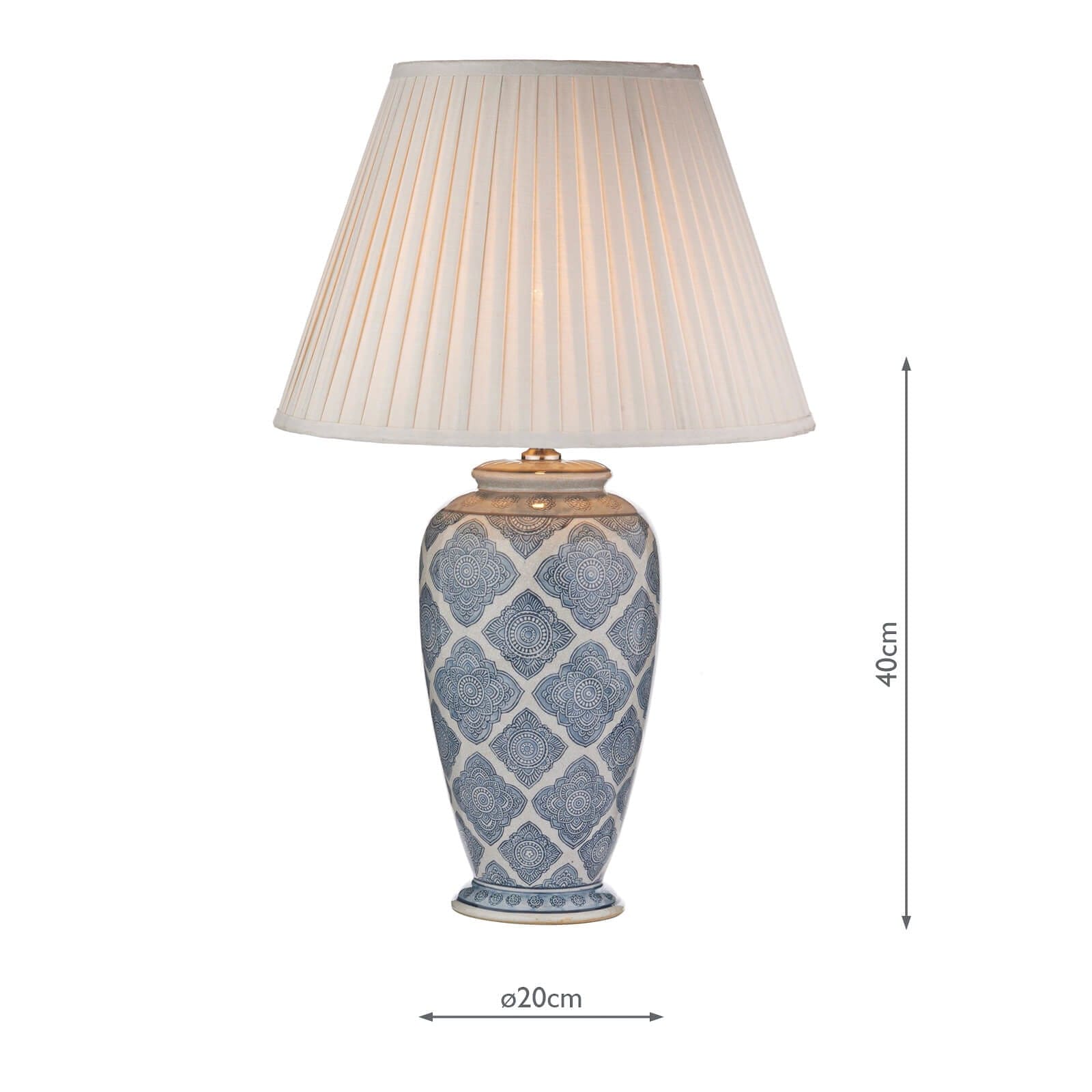 dar lighting Ely Table Lamp Blue/White Base Only ELY4223