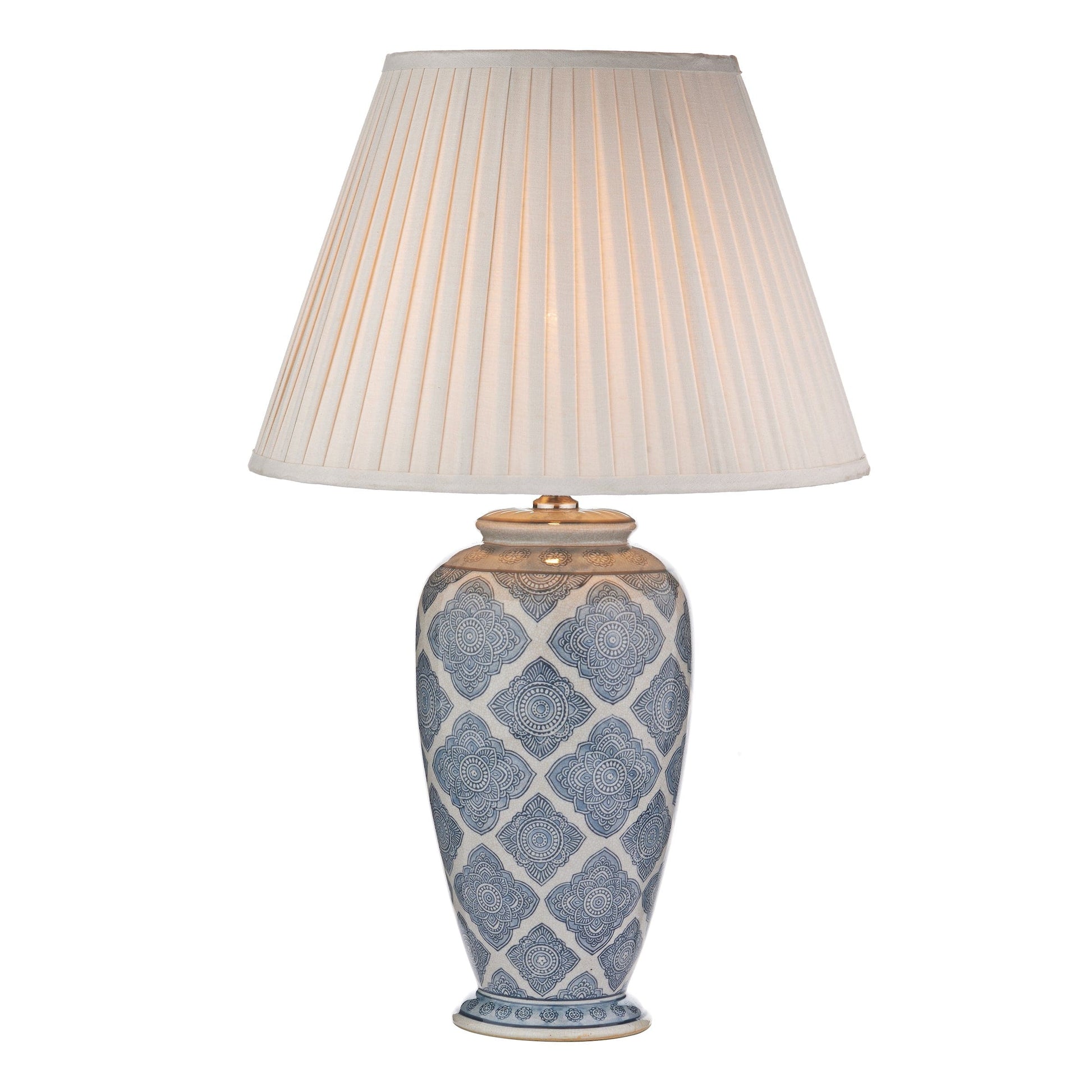 dar lighting Ely Table Lamp Blue/White Base Only ELY4223