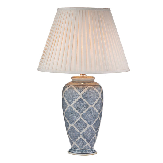 dar lighting Ely Table Lamp Blue/White Base Only ELY4223