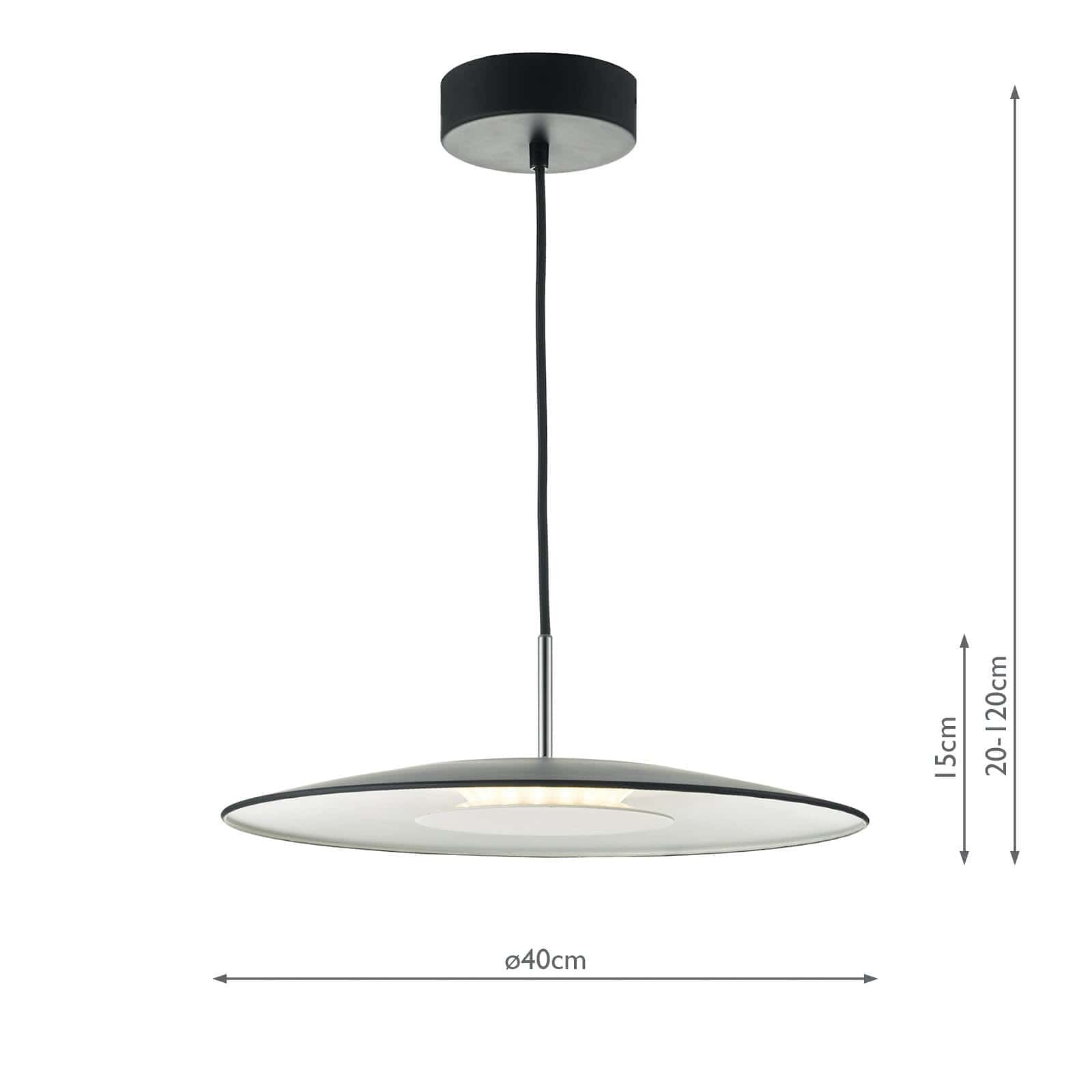 dar lighting Enoch Pendant Matt Black & Stainless Steel LED ENO0122