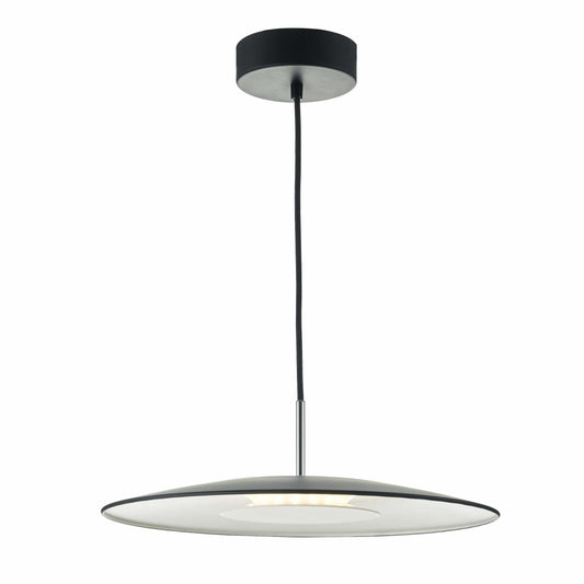 dar lighting Enoch Pendant Matt Black & Stainless Steel LED ENO0122