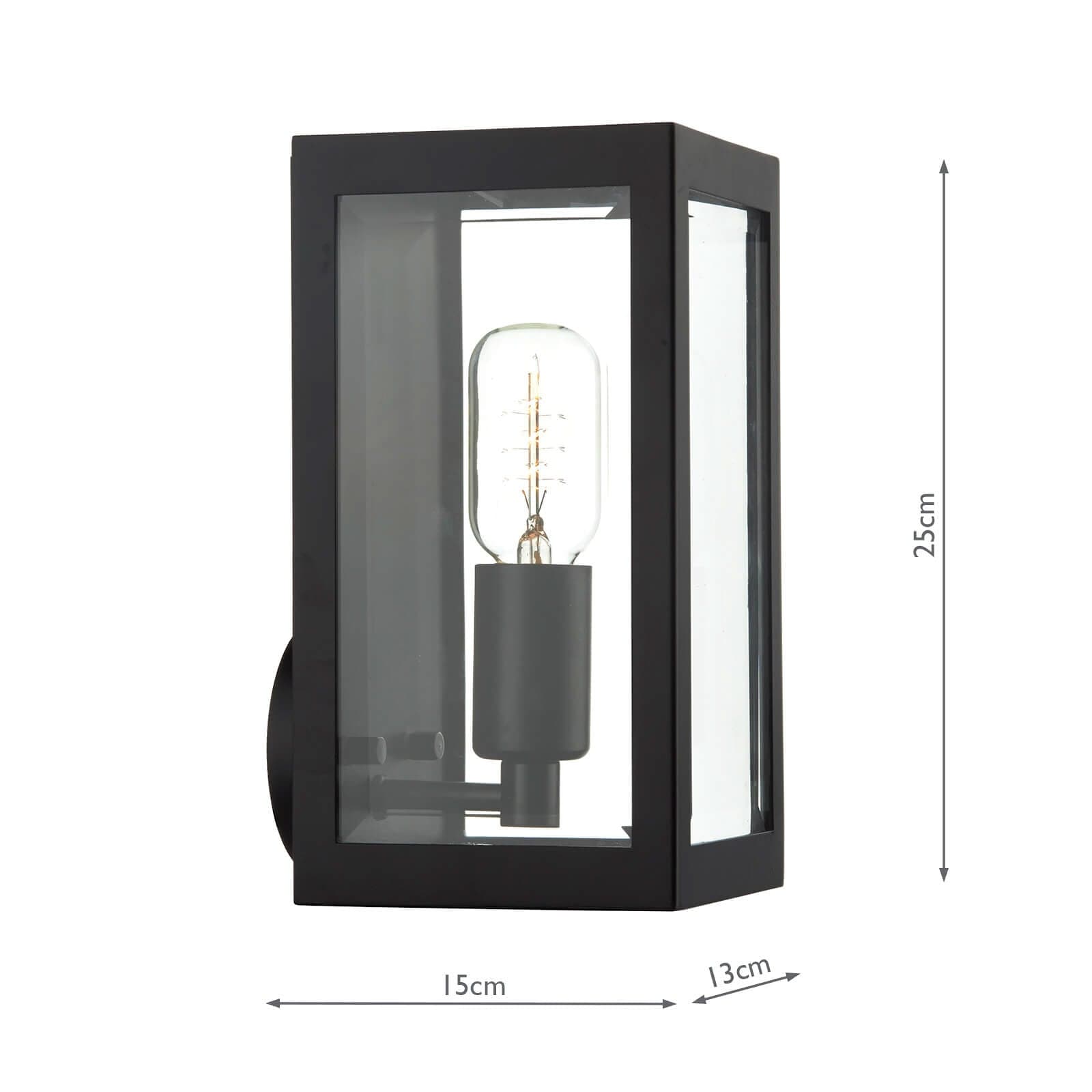 dar lighting Era Outdoor Wall Light Black Glass IP44 ERA0722