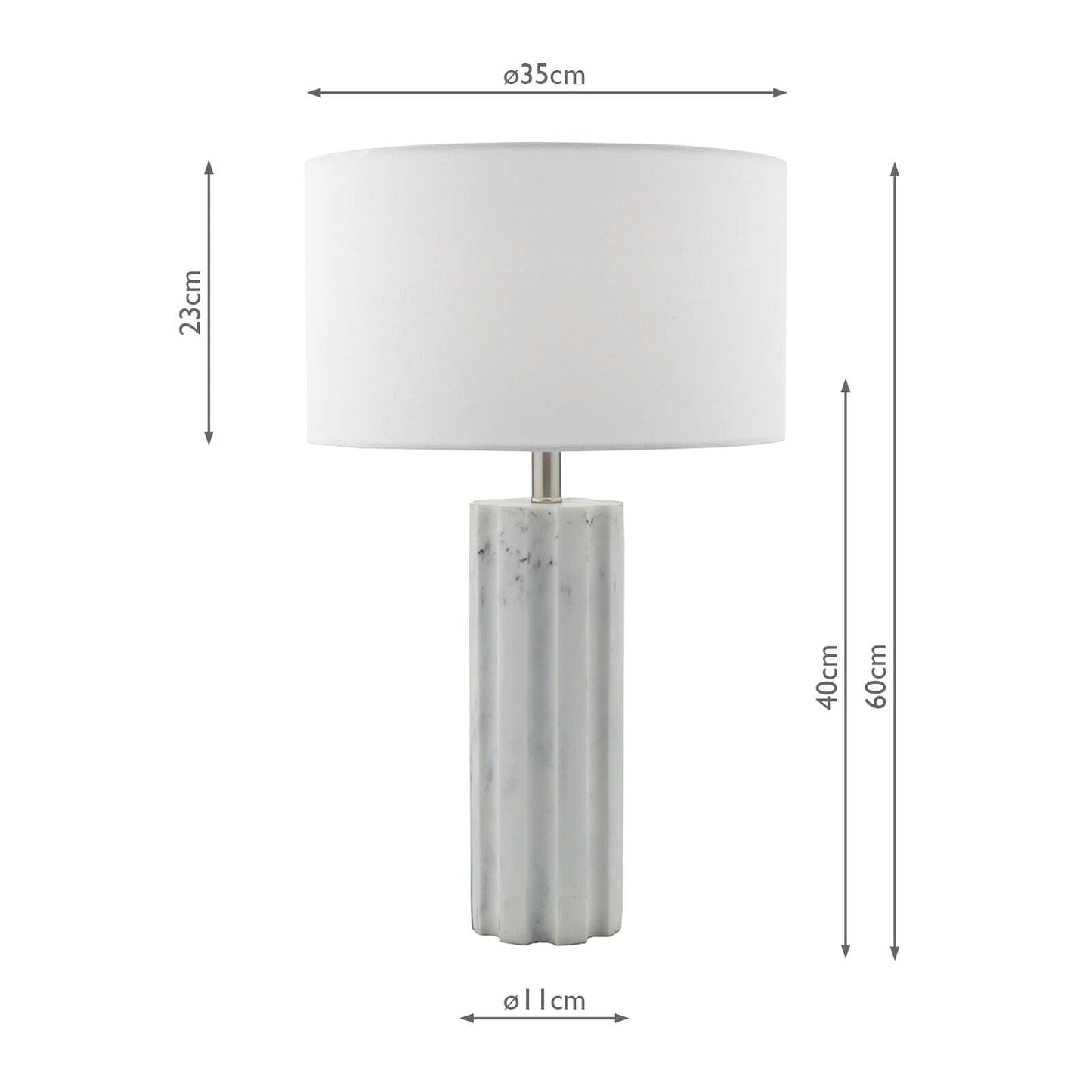 dar lighting Erebus Table Lamp Marble Effect With Shade ERE422