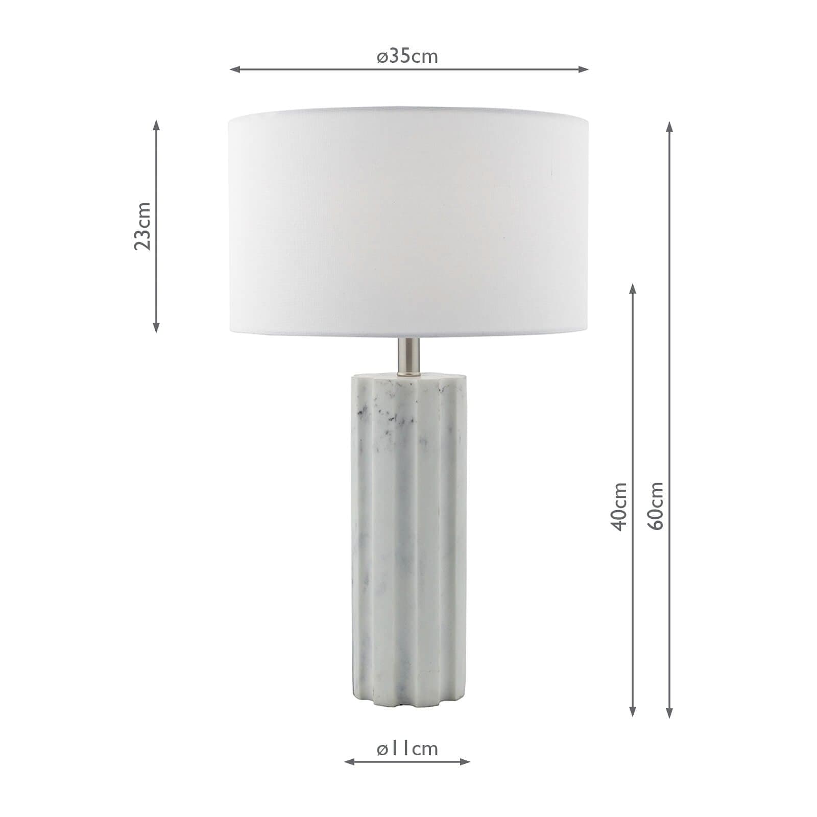 dar lighting Erebus Table Lamp Marble Effect With Shade ERE422
