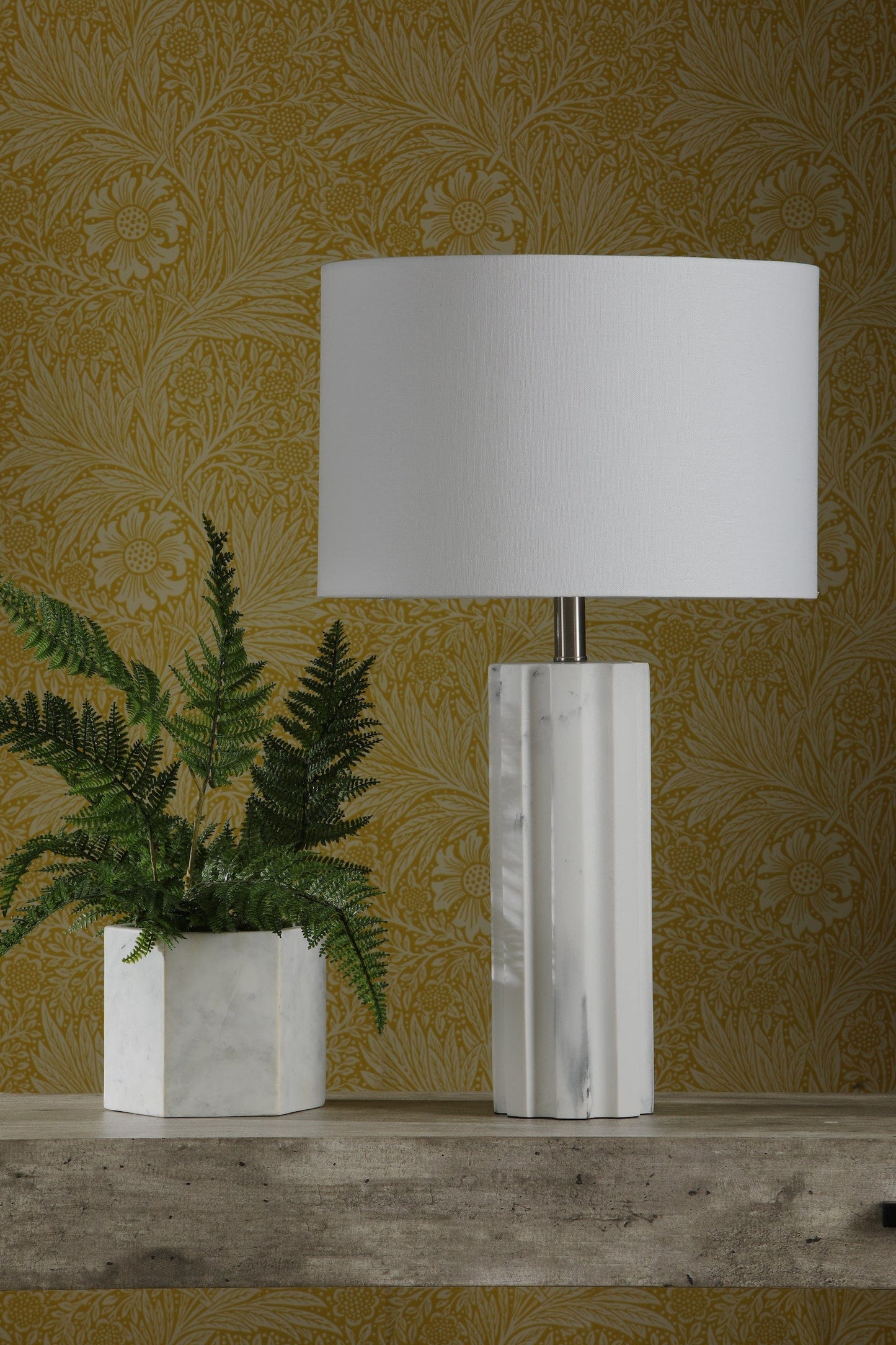 dar lighting Erebus Table Lamp Marble Effect With Shade ERE422