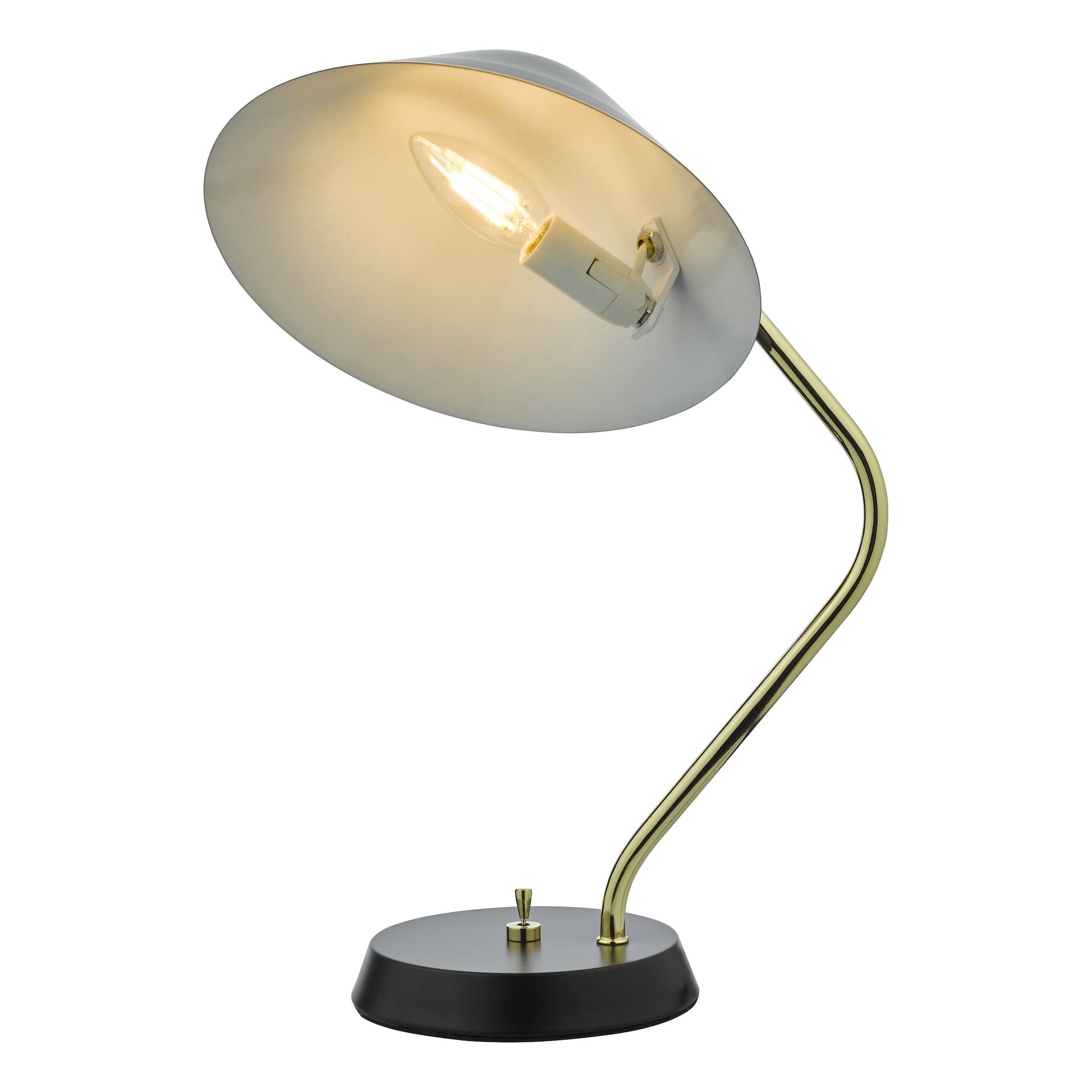 dar lighting Erna Task Table Lamp Polished Brass Satin Black ERN4122