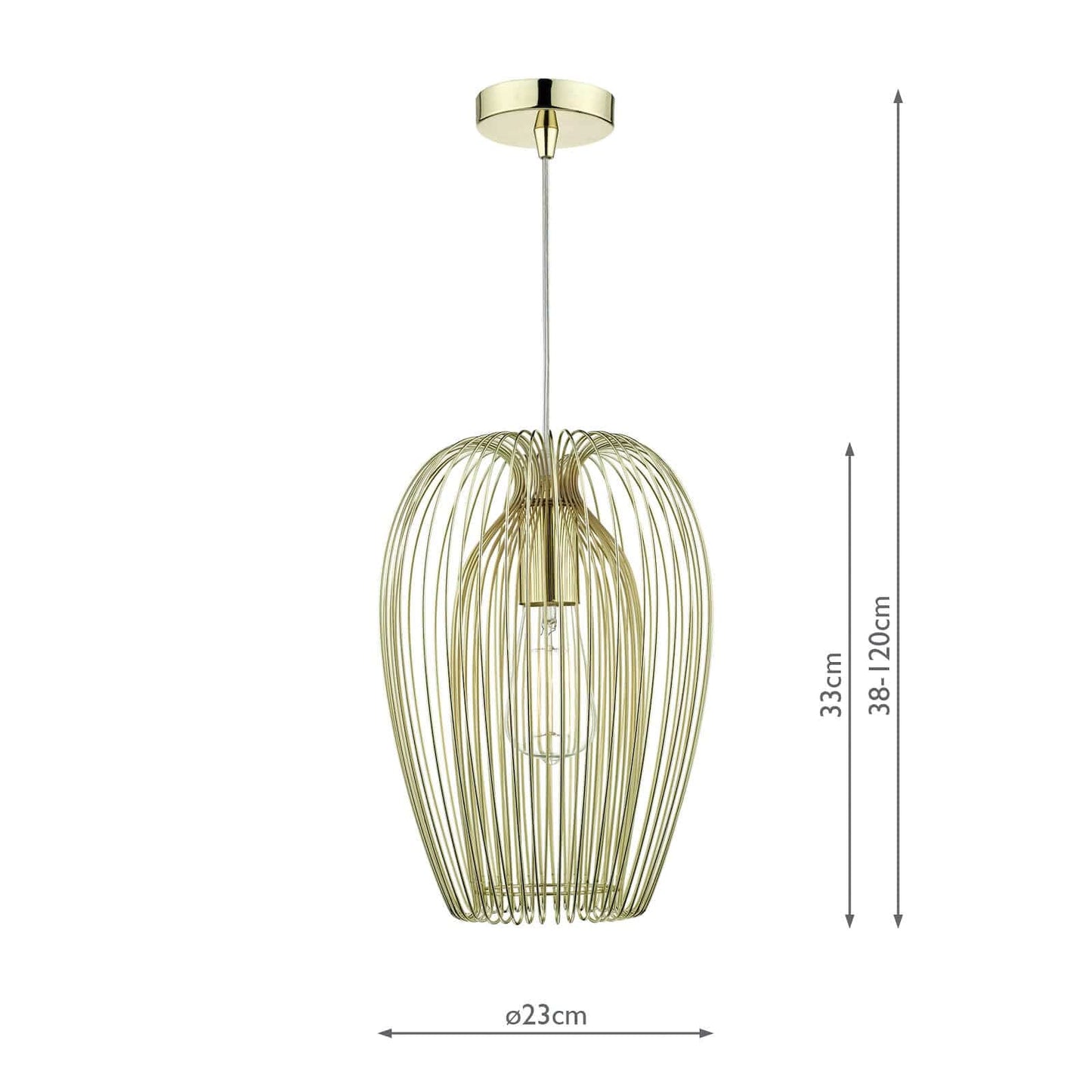 dar lighting Ero 1 Light Pendant Gold ERO0135