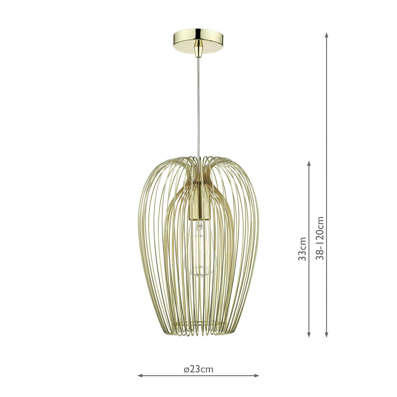 dar lighting Ero 1 Light Pendant Gold ERO0135