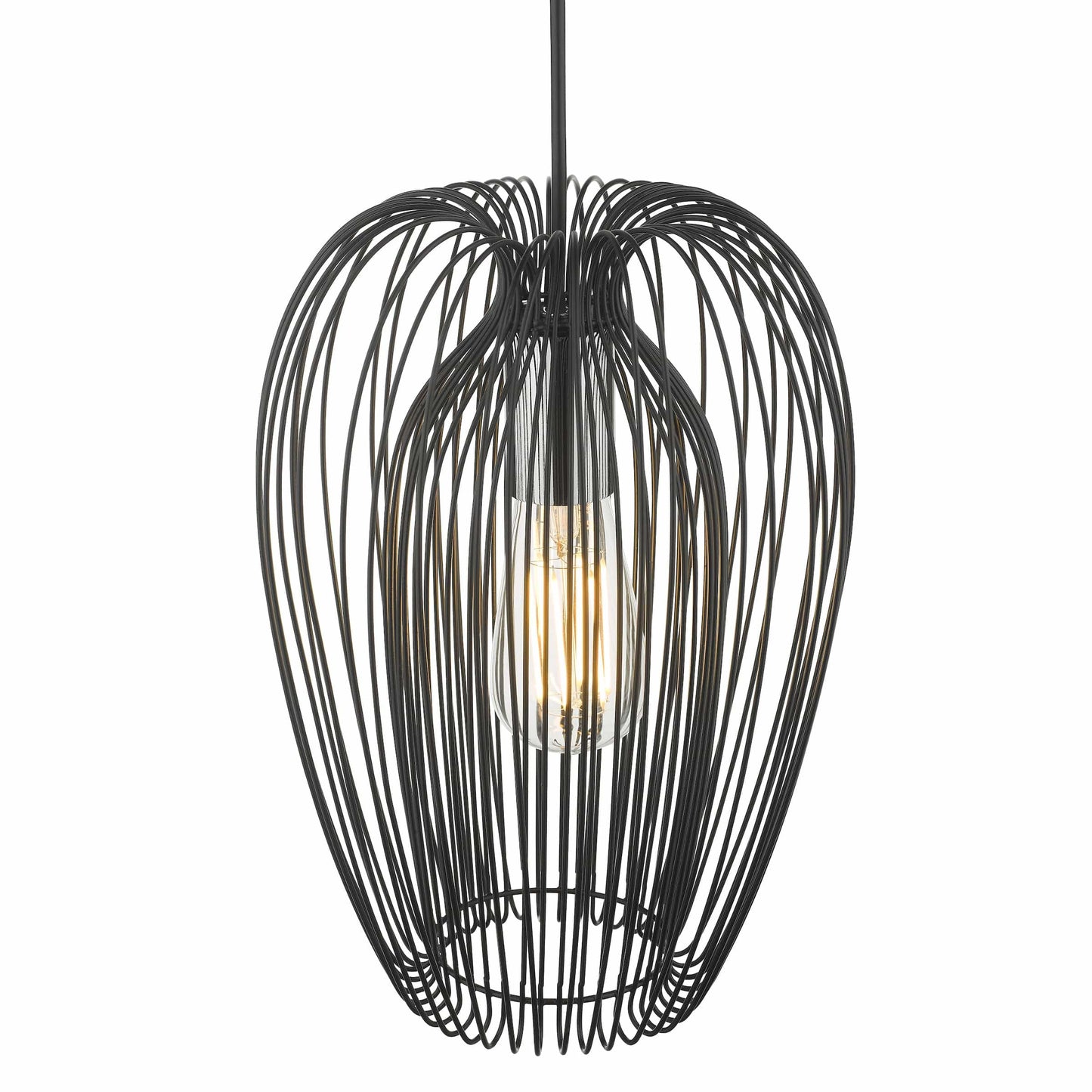 dar lighting Ero 1 Light Single Pendant Black And Chrome ERO0122