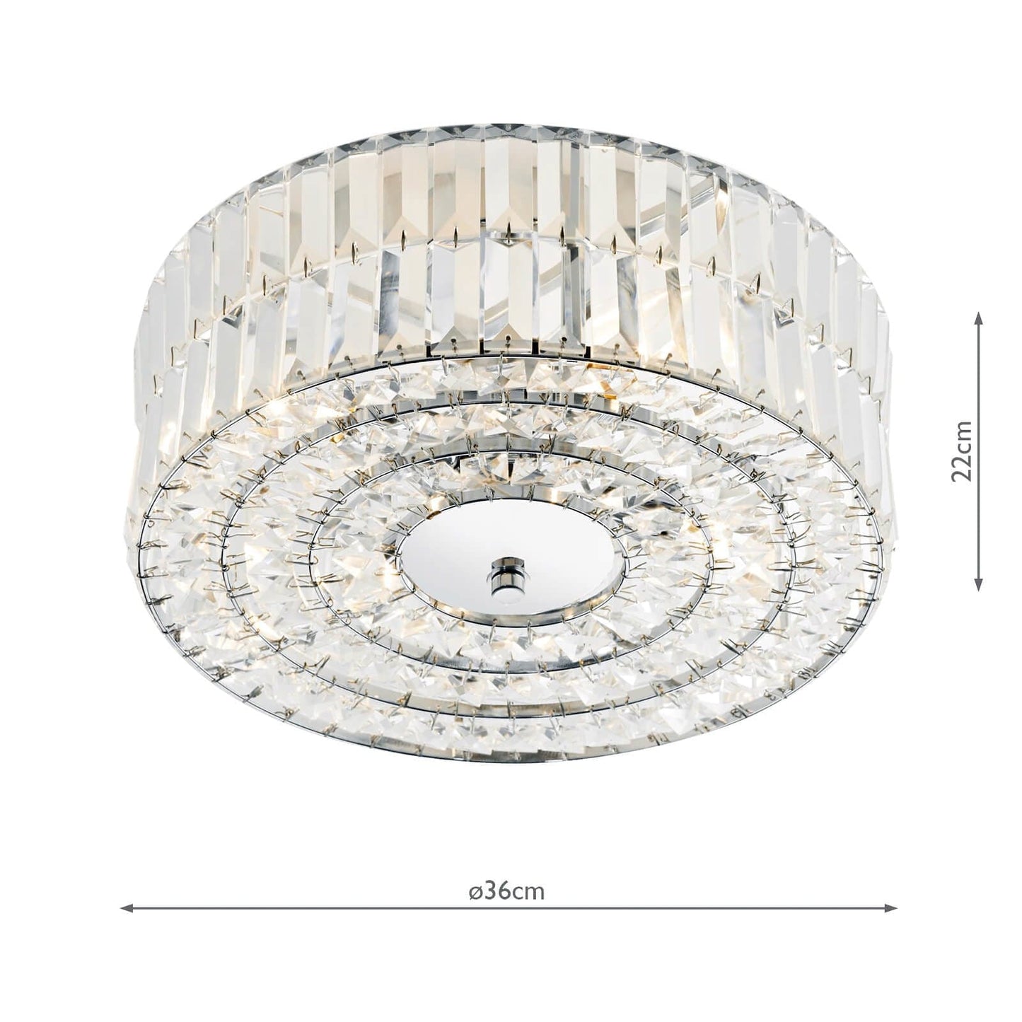 dar lighting Errol Crystal Semi Flush Fitting Polished Chrome ERR5250