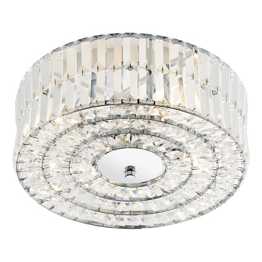 dar lighting Errol Crystal Semi Flush Fitting Polished Chrome ERR5250