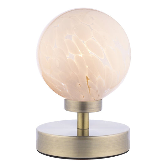 dar lighting Esben Table Lamp Antique Brass & Confetti Glass ESB4175-17