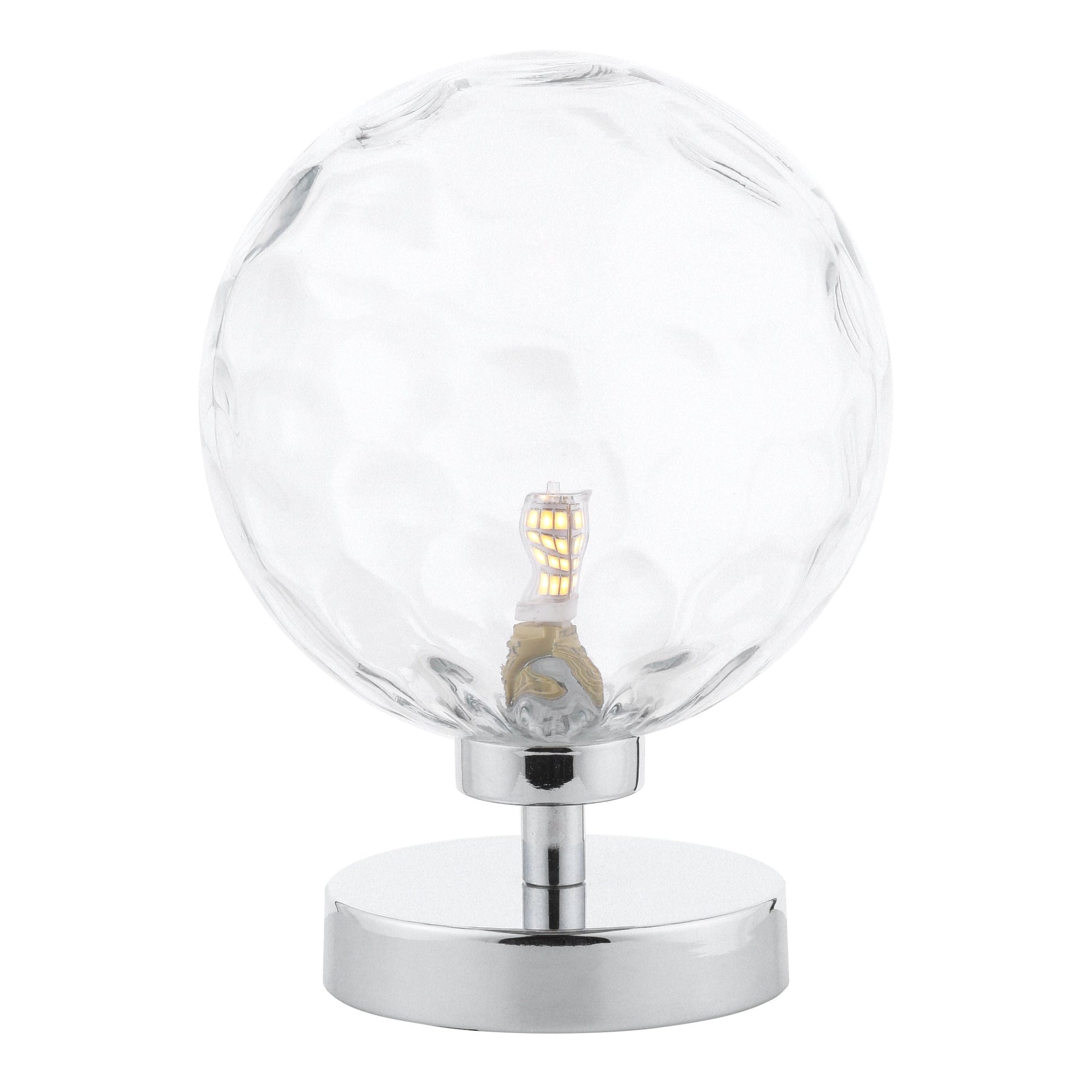 dar lighting Esben Table Lamp Polished Chrome Clear Dimpled Glass ESB4150-12