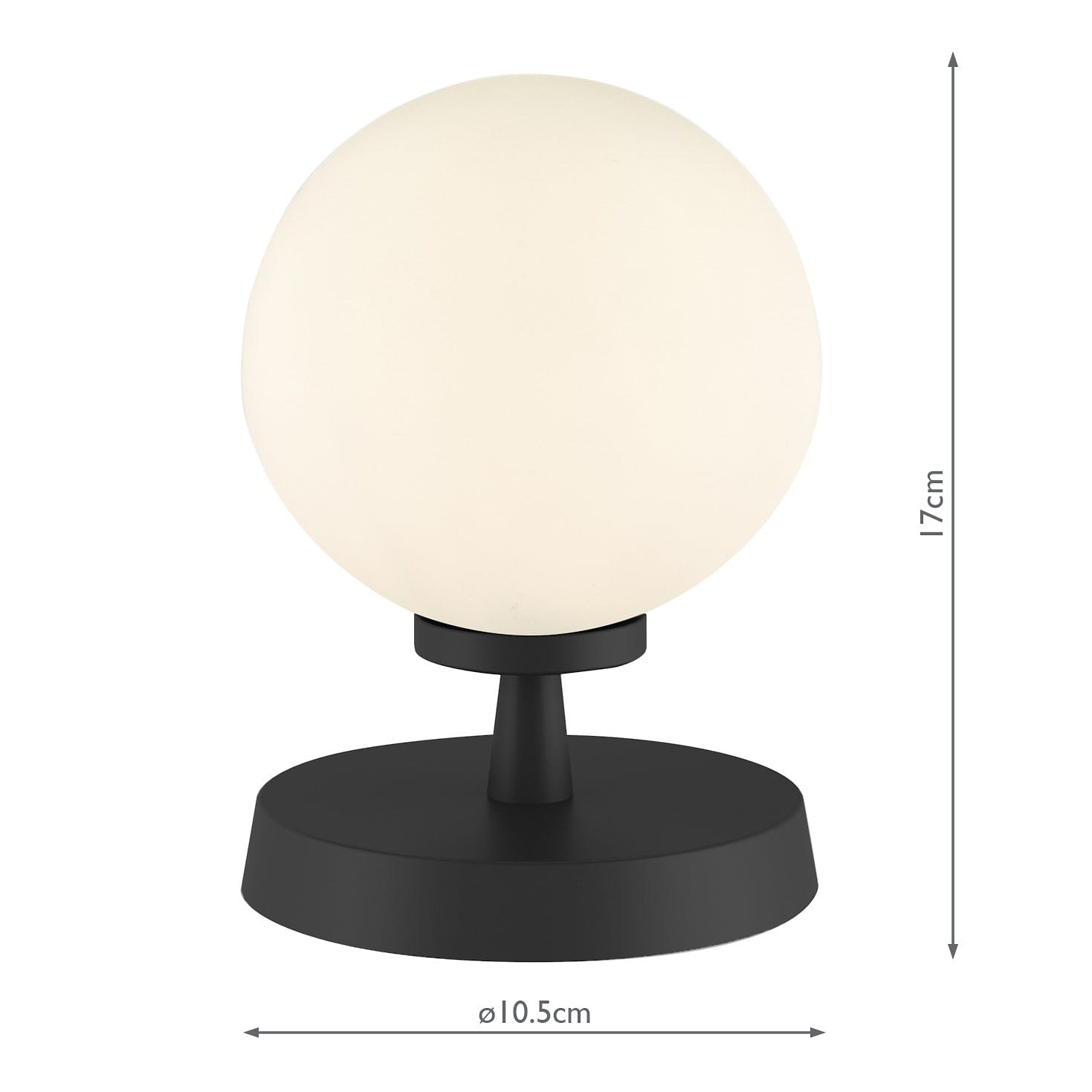 dar lighting Esben Touch Table Lamp Matt Black With Opal Glass ESB4122-02