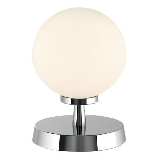 dar lighting Esben Touch Table Lamp Polished Chrome With Opal Glass ESB4150-02