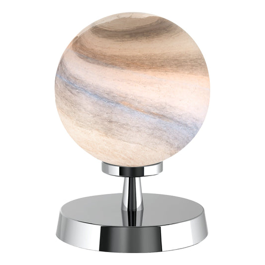 dar lighting Esben Touch Table Lamp Polished Chrome With Planet Glass ESB4150-07