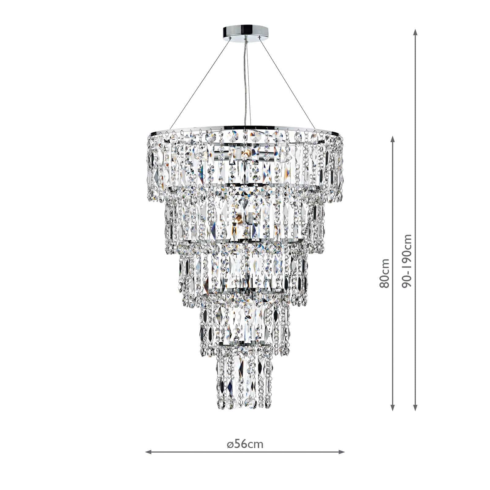 dar lighting Escala 6 Light Round Crystal Pendant ESC0650