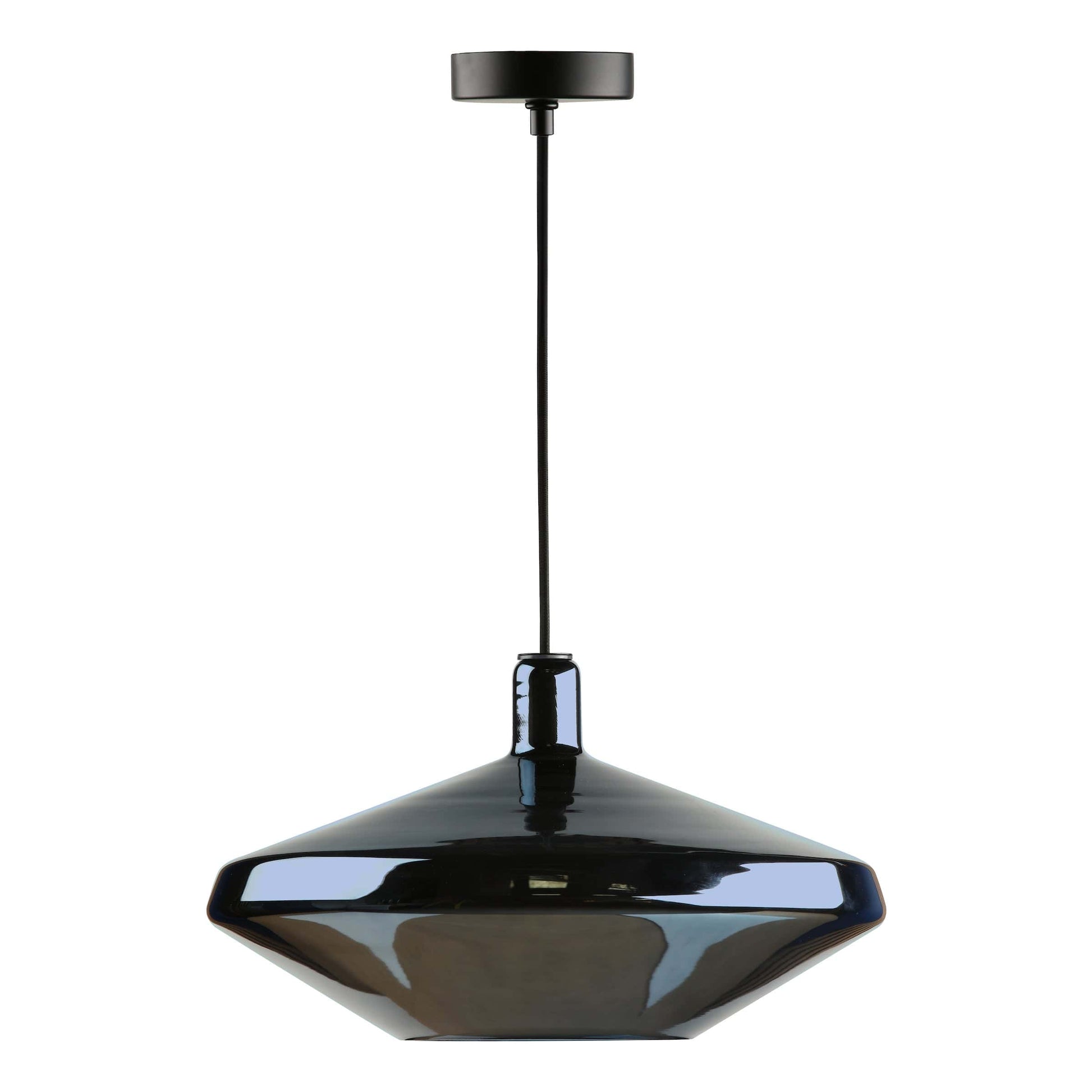 dar lighting Esmeralda Single Pendant - Blue Glass and Opal Glass ESM8623