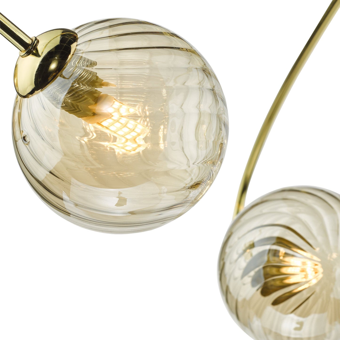 dar lighting Etta 6 Light Semi Flush Polished Gold Champagne Glass ETT6435