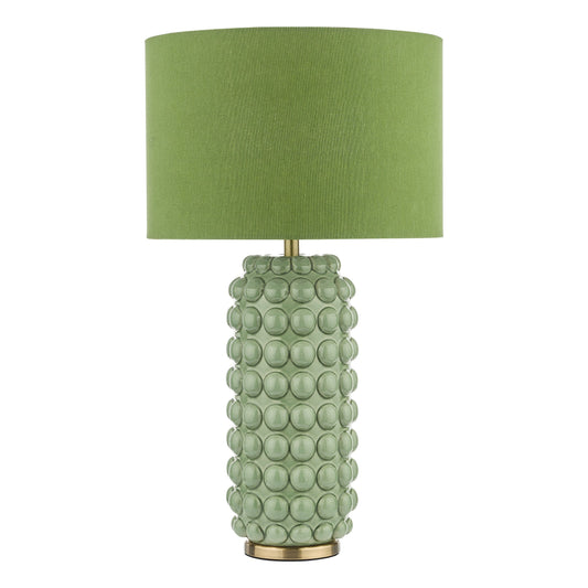 dar lighting Etzel Table Lamp Green Antique Brass With Shade ETZ4224