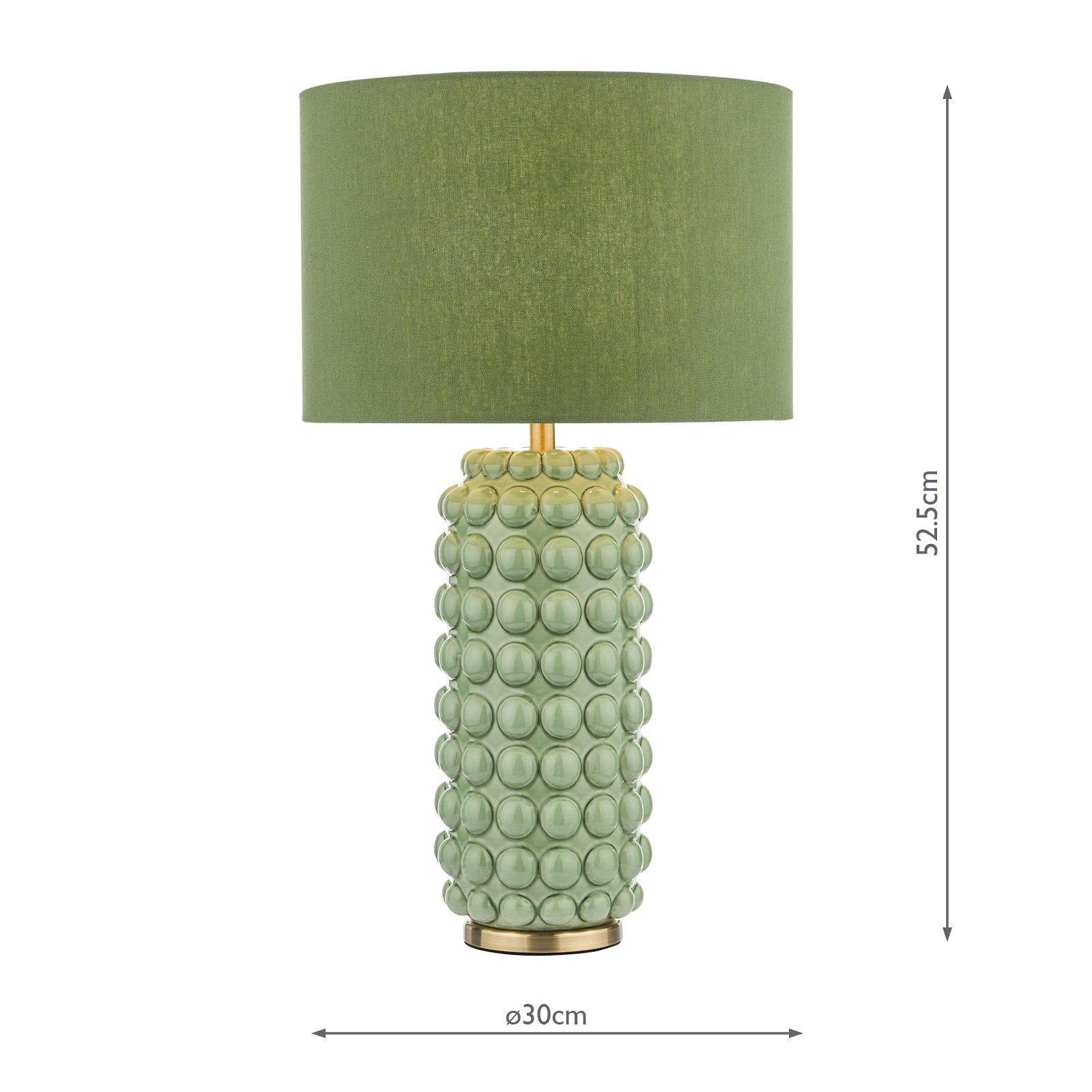 dar lighting Etzel Table Lamp Green Antique Brass With Shade ETZ4224
