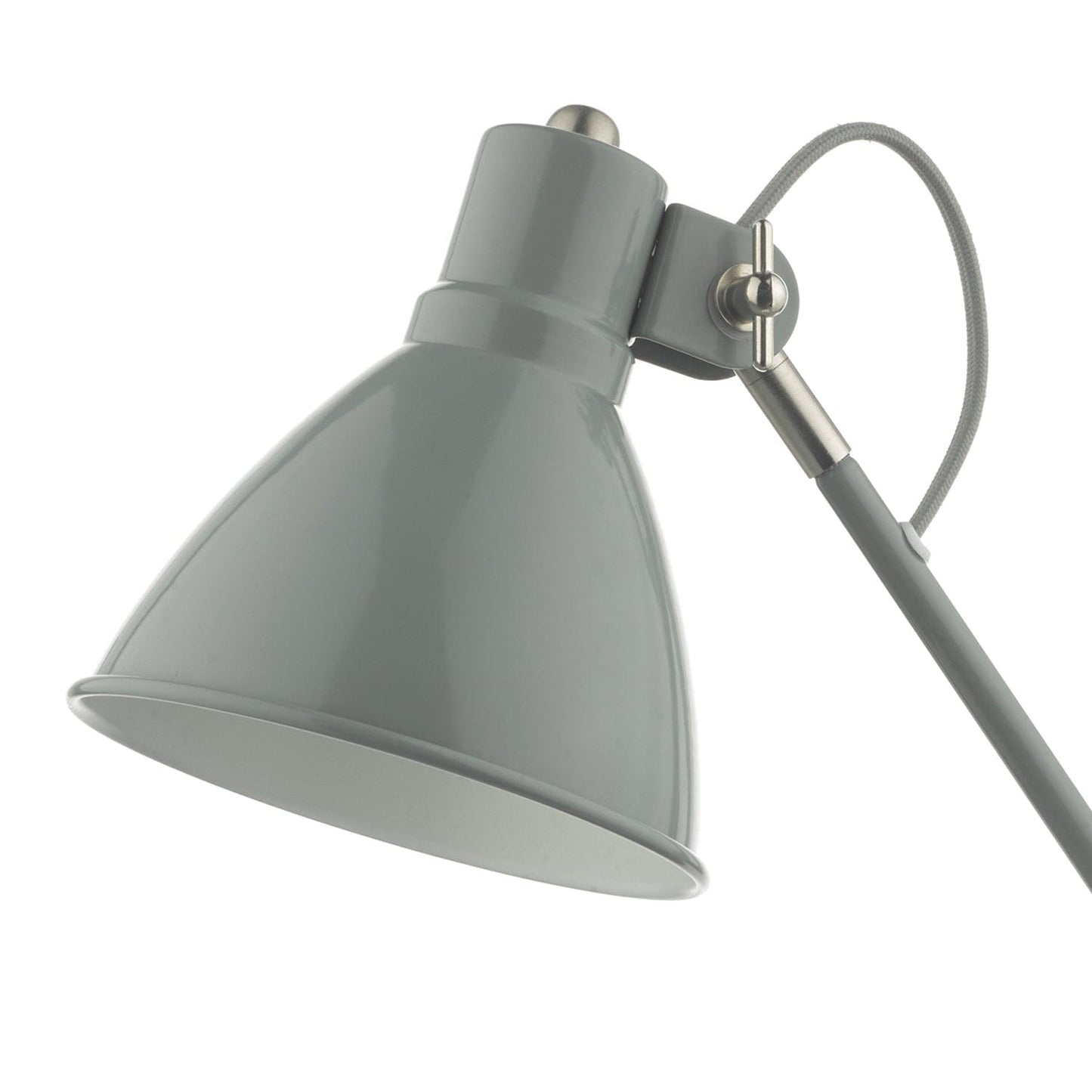 dar lighting Eunice Task Table Lamp Grey & Satin Nickel EUN4239