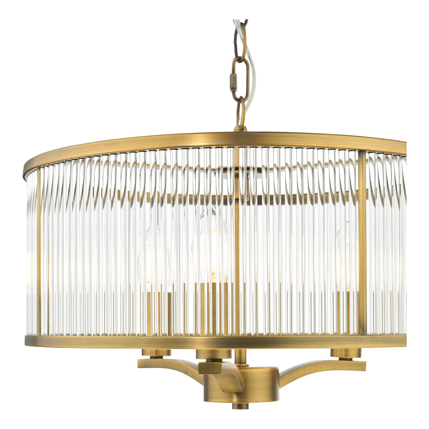 dar lighting Evelyn 3 Light Pendant Antique Bronze and Glass EVE0363