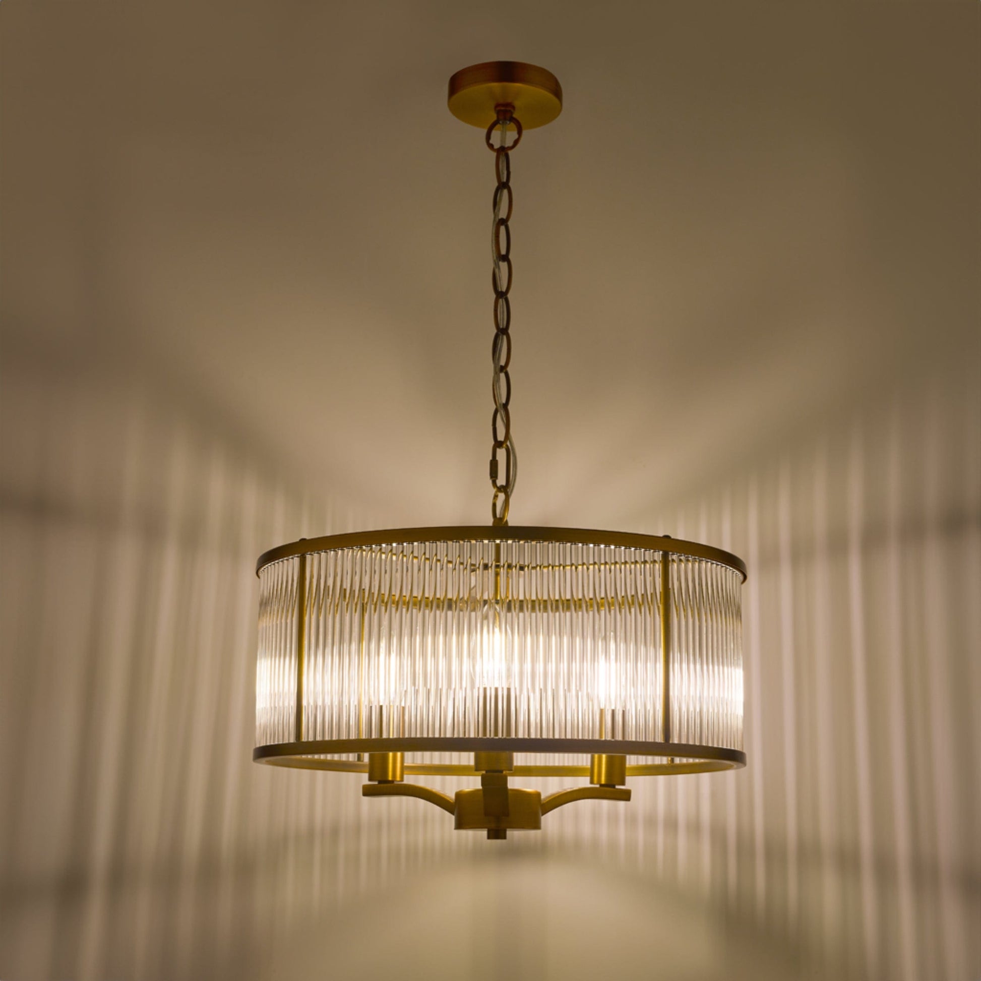dar lighting Evelyn 3 Light Pendant Antique Bronze and Glass EVE0363