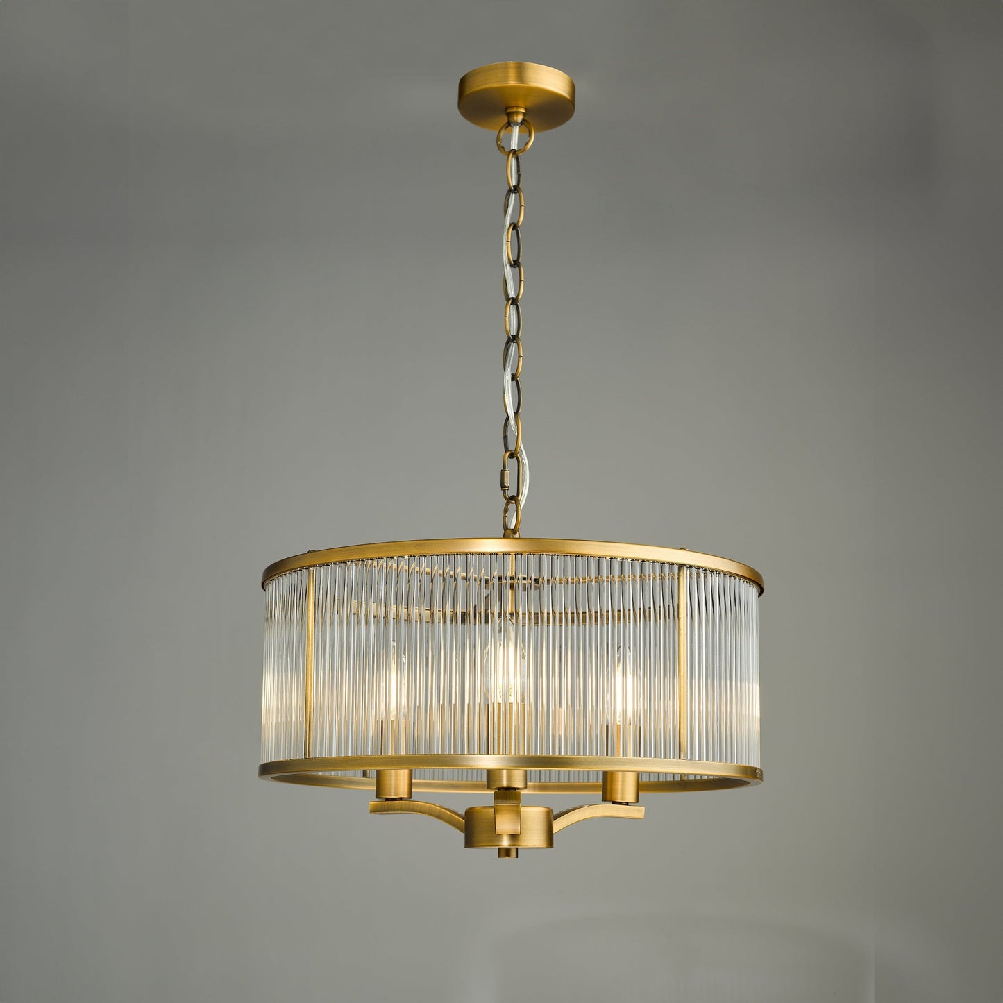 dar lighting Evelyn 3 Light Pendant Antique Bronze and Glass EVE0363