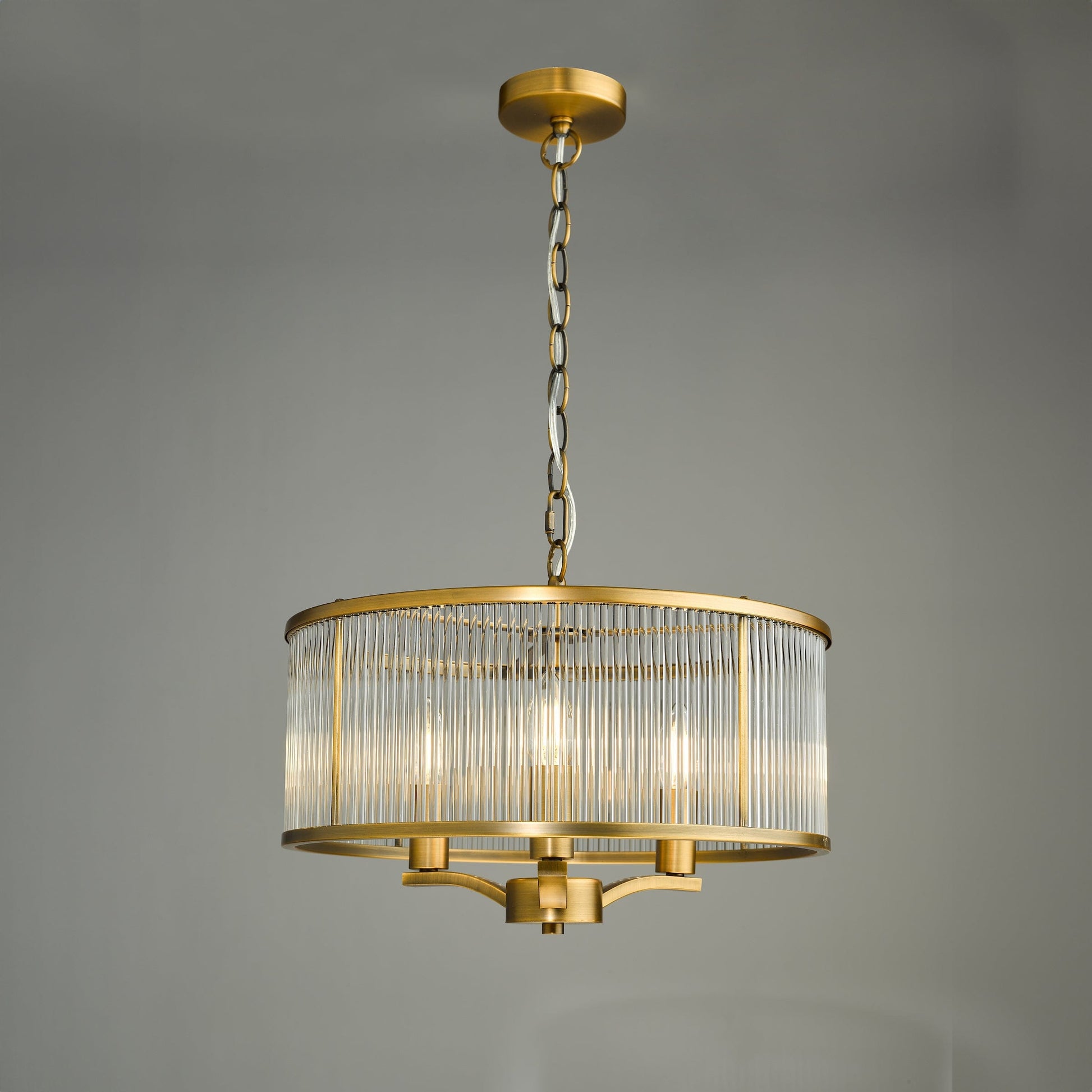 dar lighting Evelyn 3 Light Pendant Antique Bronze and Glass EVE0363