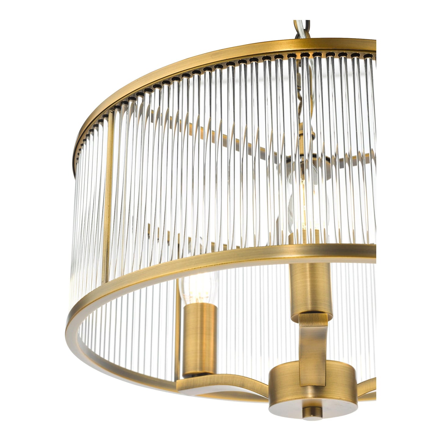 dar lighting Evelyn 3 Light Pendant Antique Bronze and Glass EVE0363