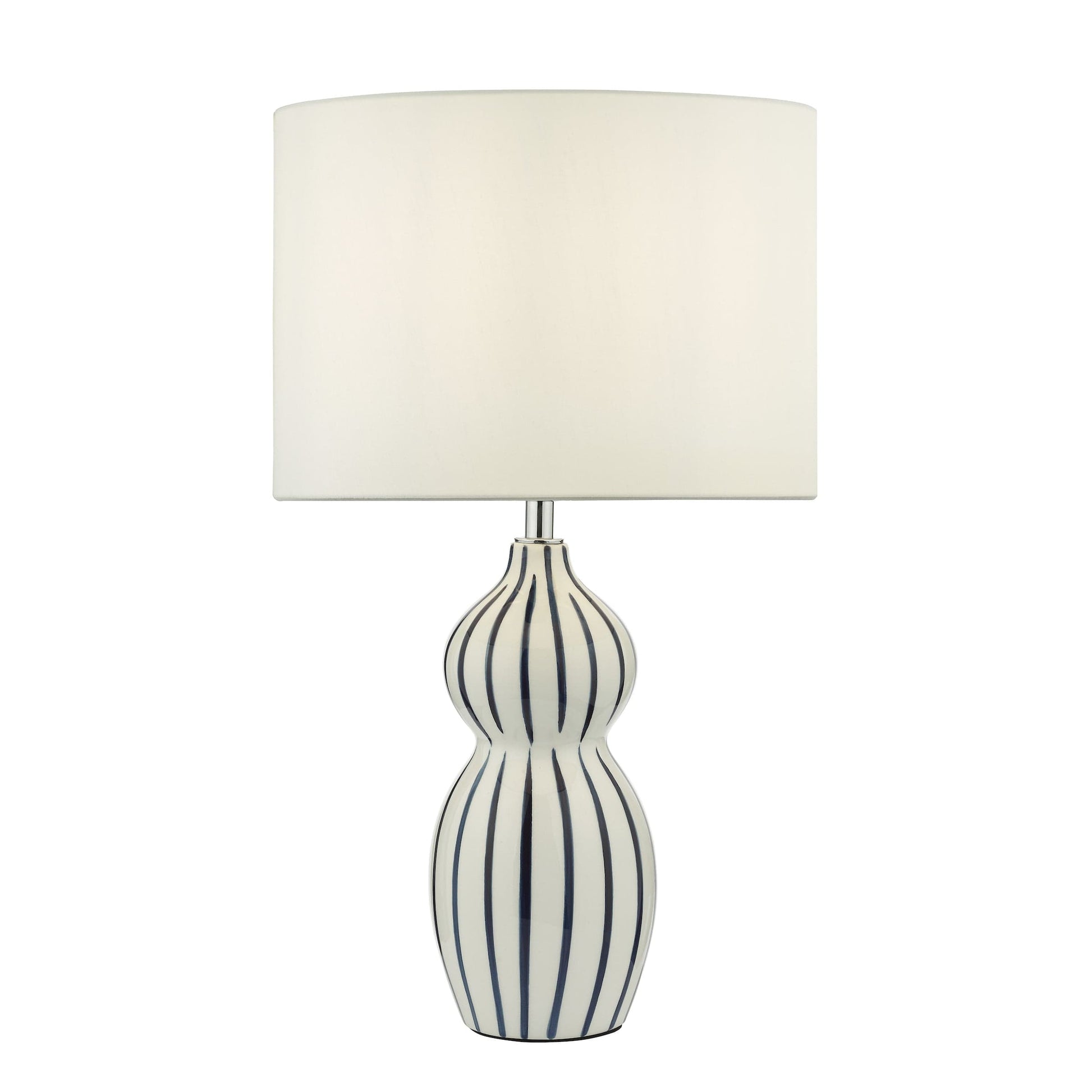 dar lighting Evie Table Lamp White Ceramic Blue Ceramic Base Only EVI4223