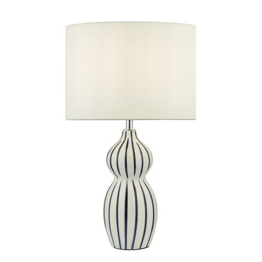 dar lighting Evie Table Lamp White Ceramic Blue Ceramic Base Only EVI4223