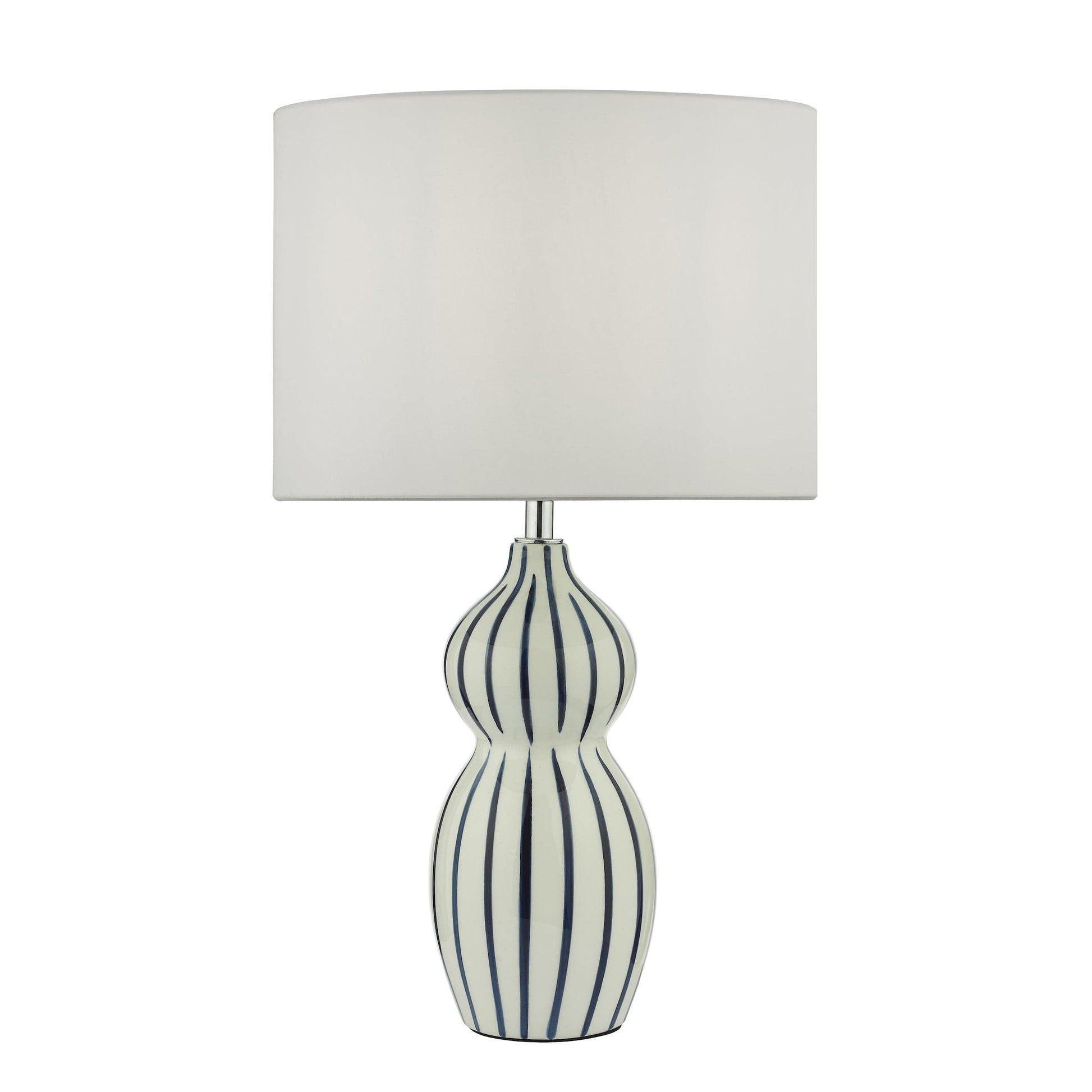 dar lighting Evie Table Lamp White Ceramic Blue Ceramic Base Only EVI4223