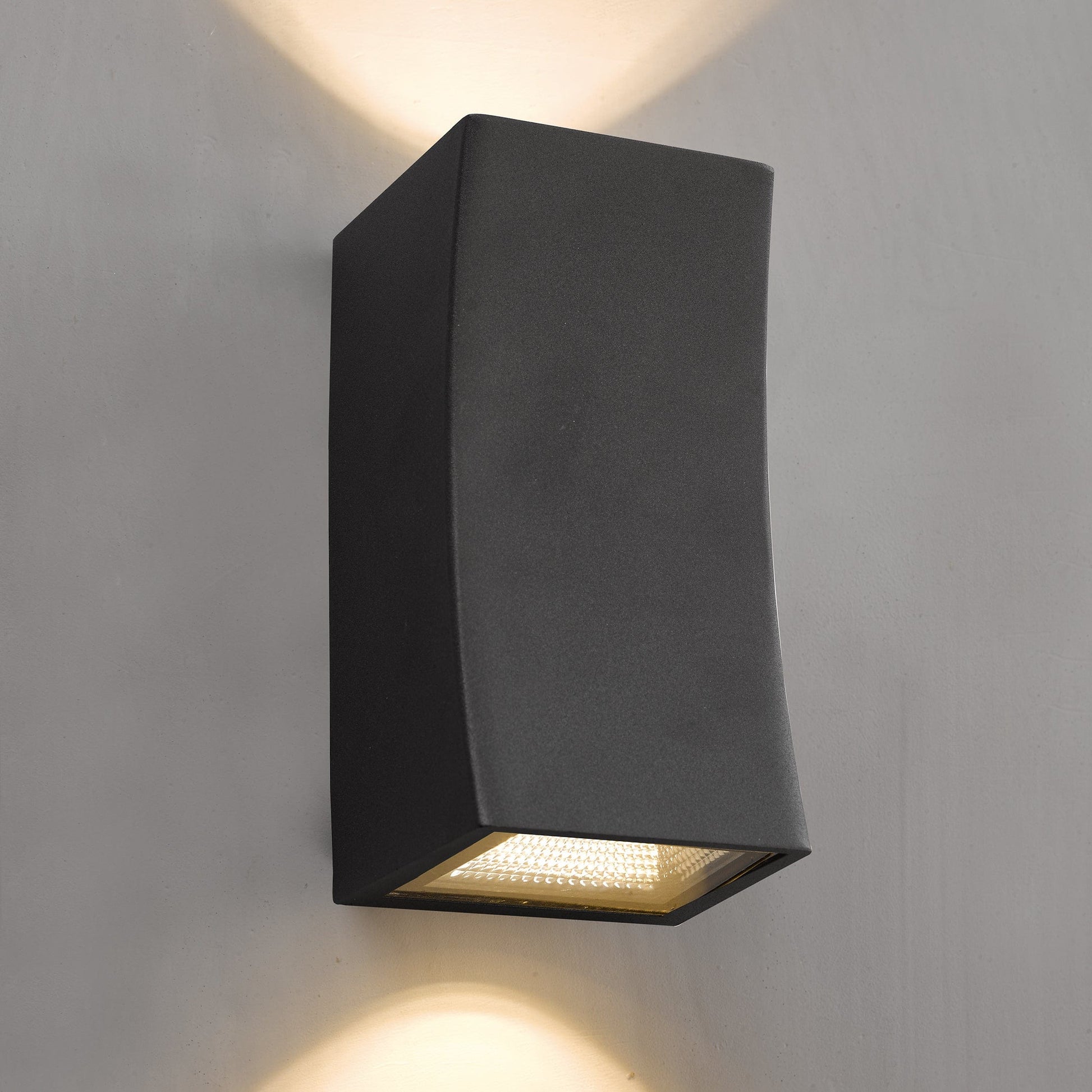 dar lighting Exeter Outdoor 2 Light Wall Light Dark Grey IP44 LED EXE2137