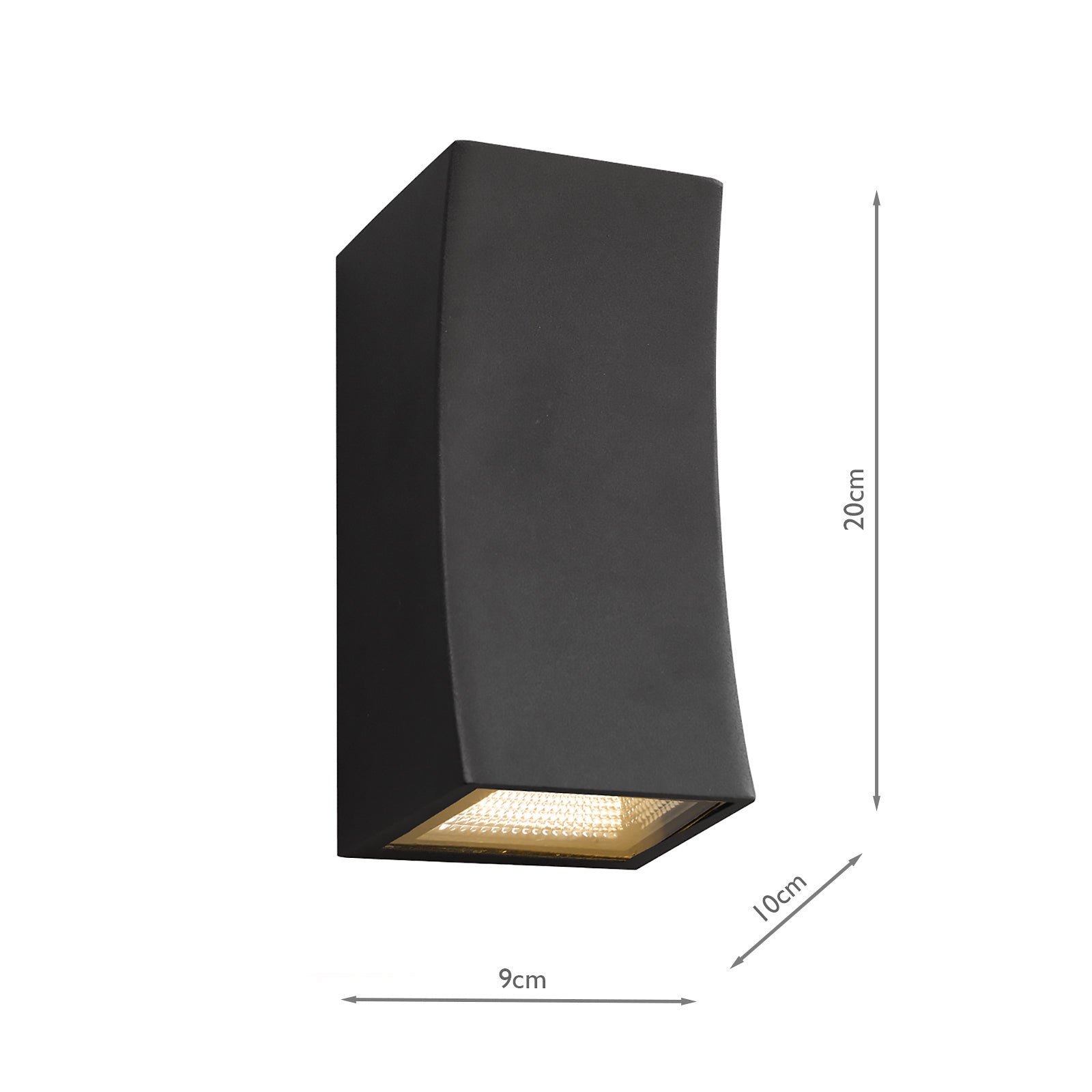 dar lighting Exeter Outdoor 2 Light Wall Light Dark Grey IP44 LED EXE2137