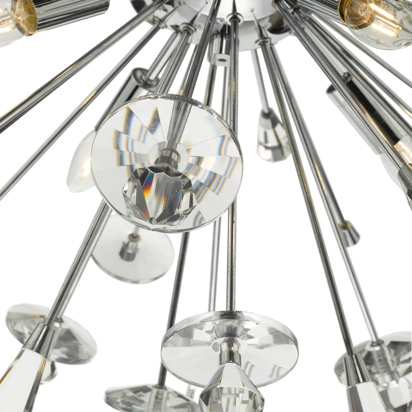 dar lighting Exodus 8 Light Pendant Polished Chrome Crystal EXO0850