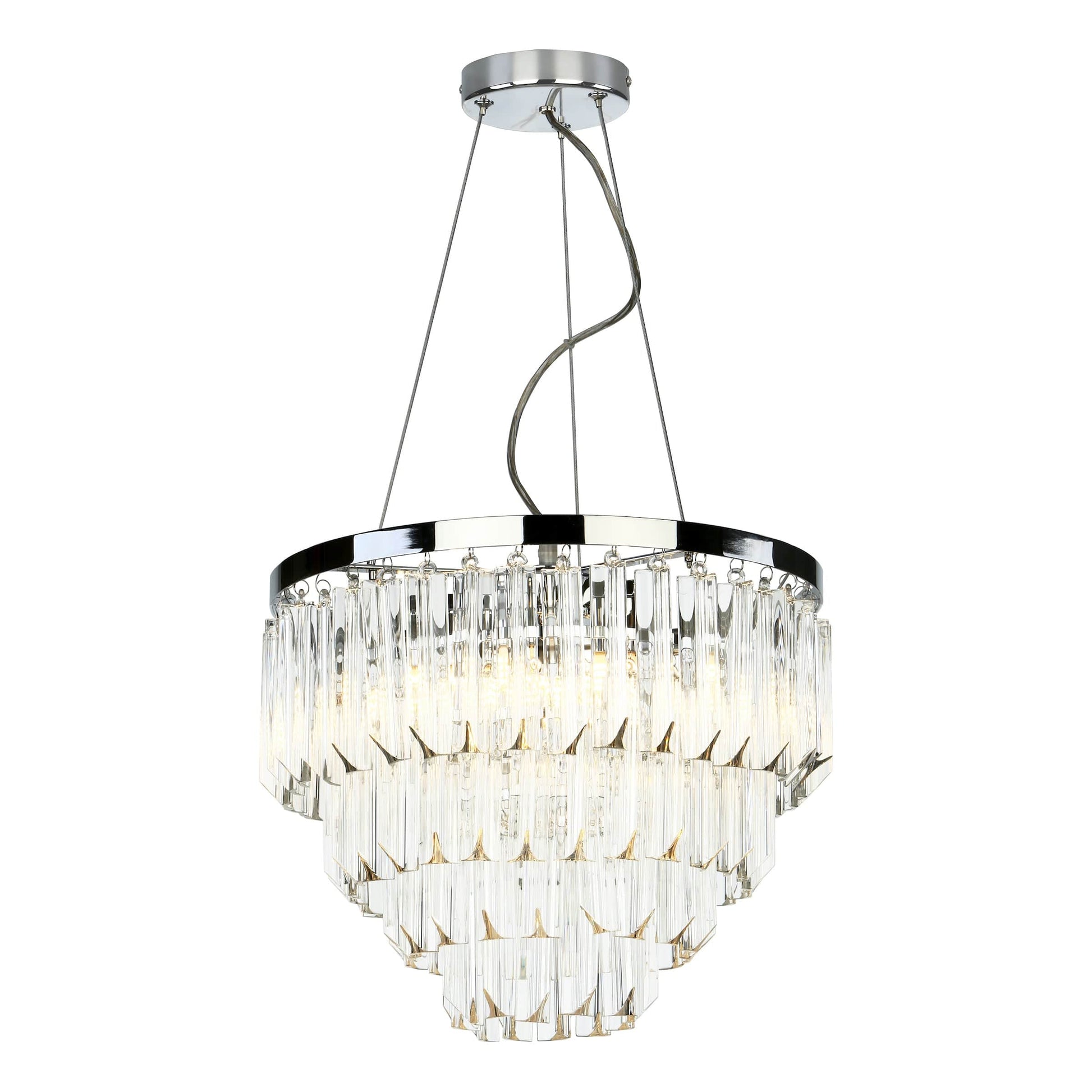 dar lighting Fame 5 Light Pendant Polished Chrome Glass FAM0538