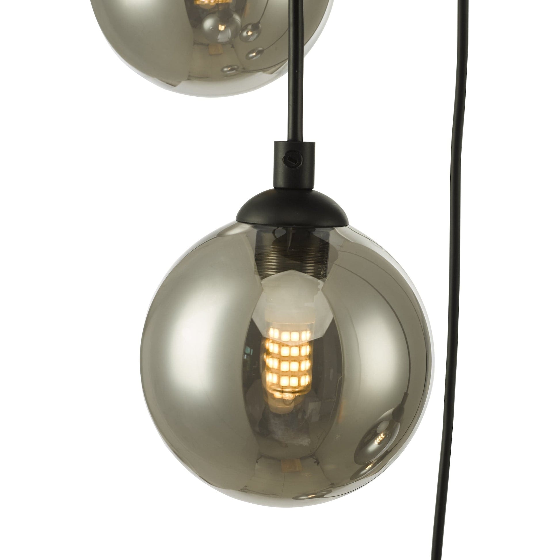 dar lighting Federico 5 Light Cluster Pendant Black Smoked Glass FED0522-01