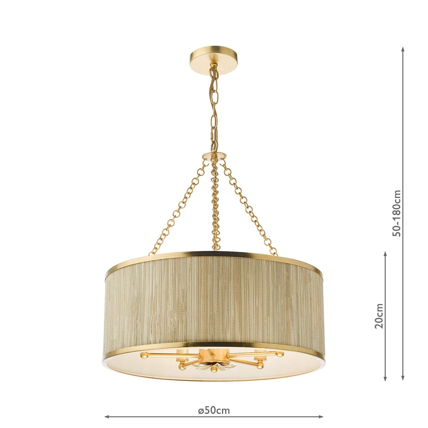 dar lighting Fenella 5 Light Pendant Gold Leaf FEN0535