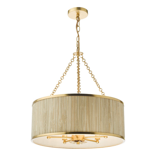 dar lighting Fenella 5 Light Pendant Gold Leaf FEN0535