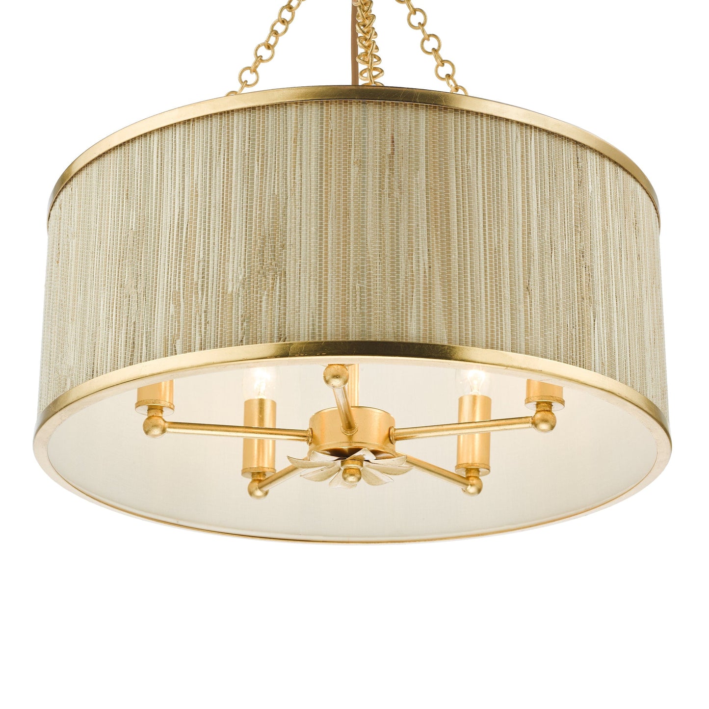 dar lighting Fenella 5 Light Pendant Gold Leaf FEN0535