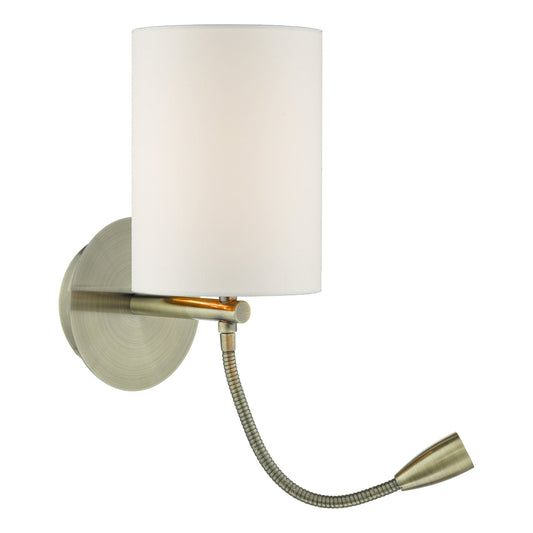 dar lighting Feta Wall Light LED Antique Brass Base Only FET0775