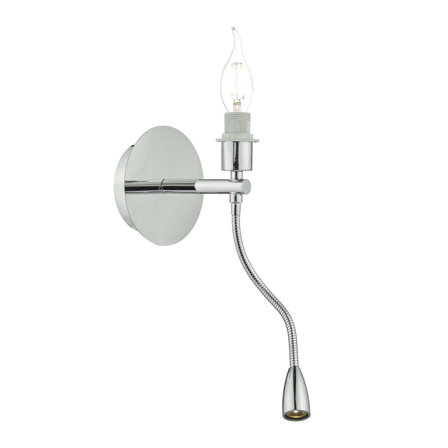 dar lighting Feta Wall Light LED Polished Chrome Base Only FET0750