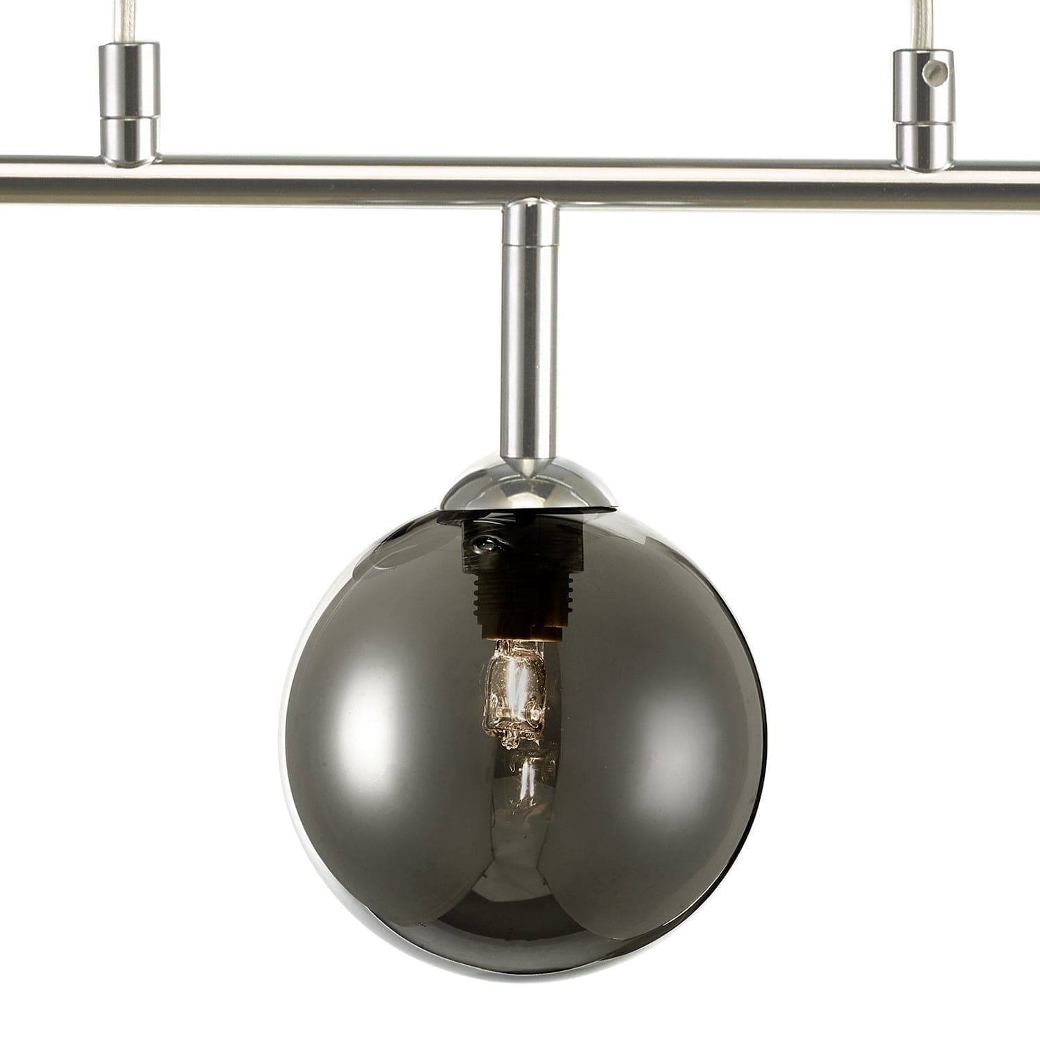 dar lighting Feya 3 Light Bar Pendant Polished Chrome Smoked Glass FEY6250-01