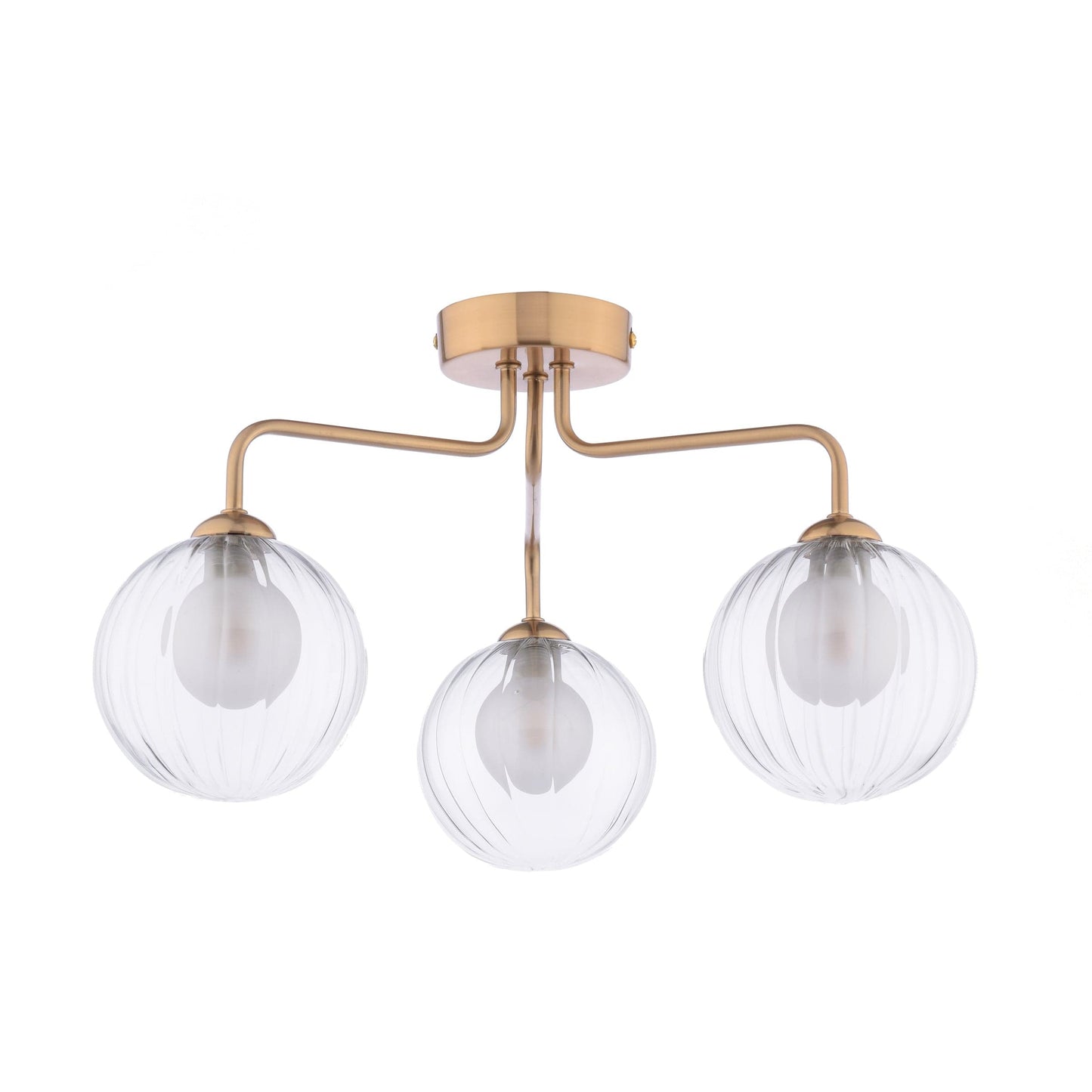 dar lighting Feya 3 Light Semi-Flush Antique Bronze & Clear/Opal Glass FEY0363-20