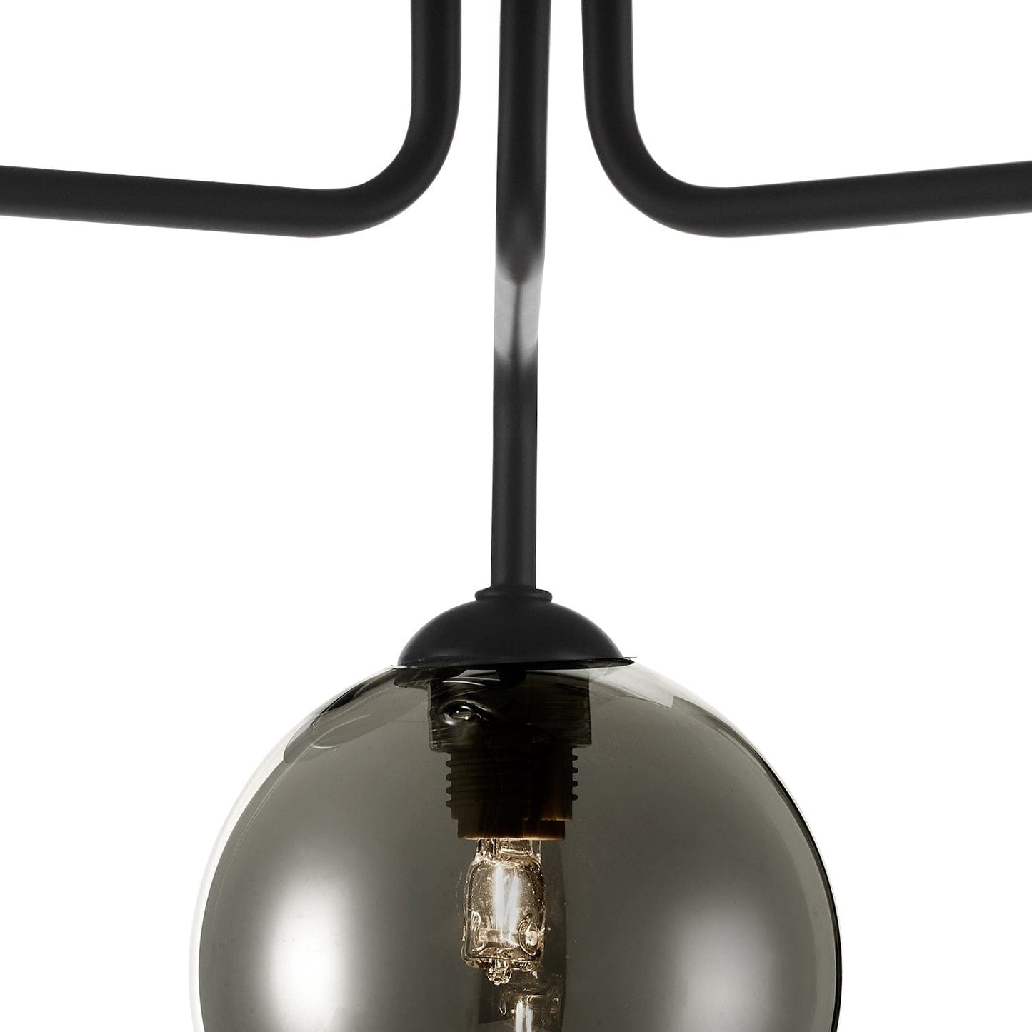 dar lighting Feya 3 Light Semi Flush Matt Black Smoked Glass FEY0322-01